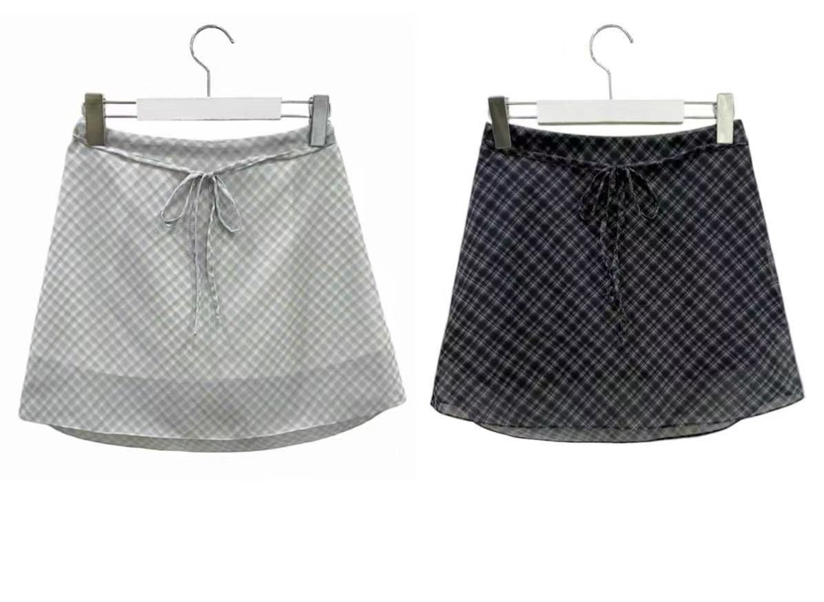 【 ‧₊˚ 側綁帶 擁有橡筋腰 ୨ৎ特別兩層裙დ 超推湖水藍】 𝗗𝗶𝗮𝗺𝗼𝗻𝗱 𝗦𝗵𝗮𝗽𝗲𝗱 𝗦𝗸𝗶𝗿𝘁