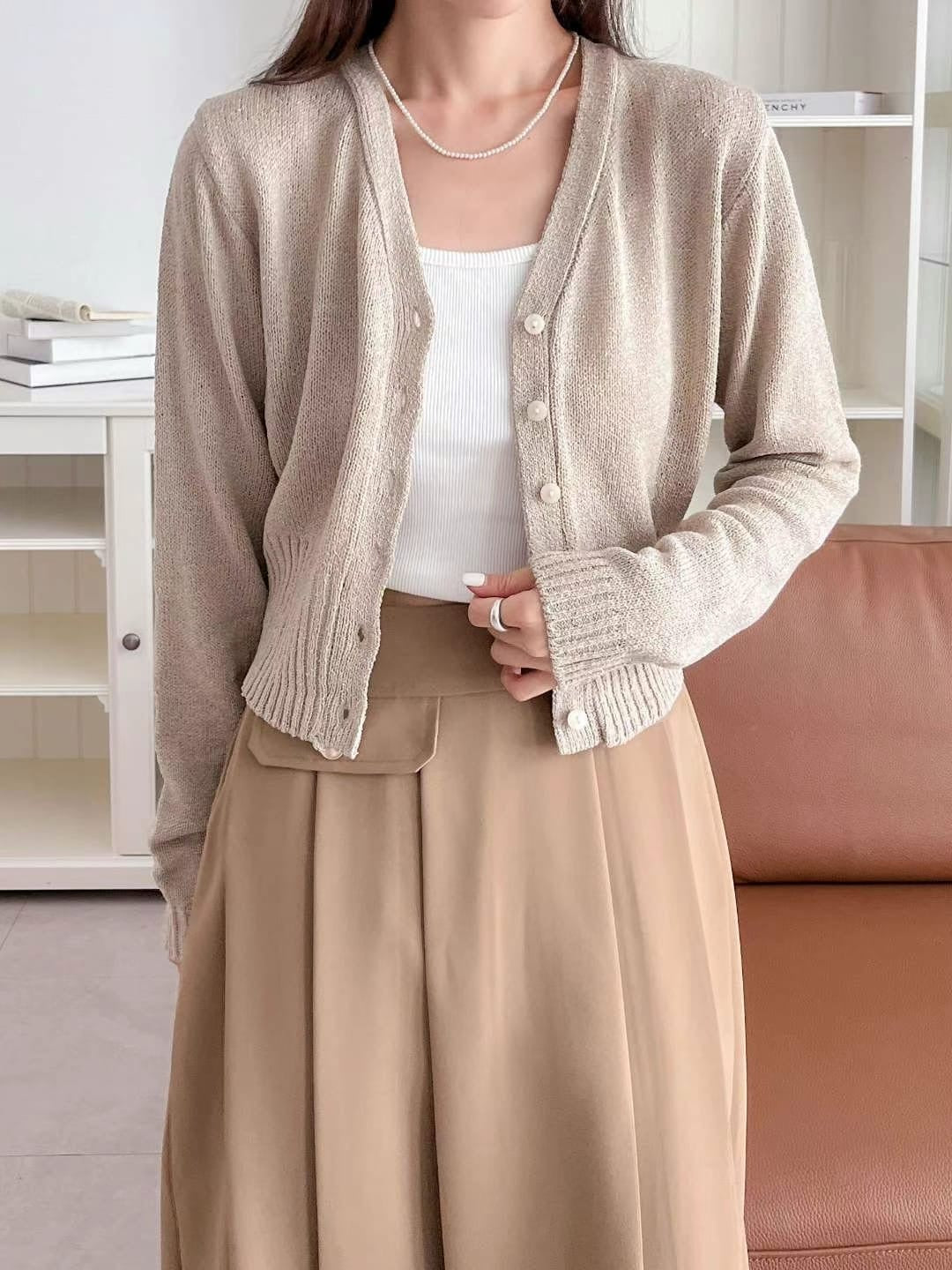 【 ˚₊‧꒰ა 𓂋 ໒꒱ ‧₊˚針織爆表 超美卡其色🤎 早鳥價】𝗦𝘄𝗲𝗲𝘁 𝗟𝗼𝘃𝗲 𝗖𝗮𝗿𝗱𝗶𝗴𝗮𝗻 𝗧𝗼𝗽