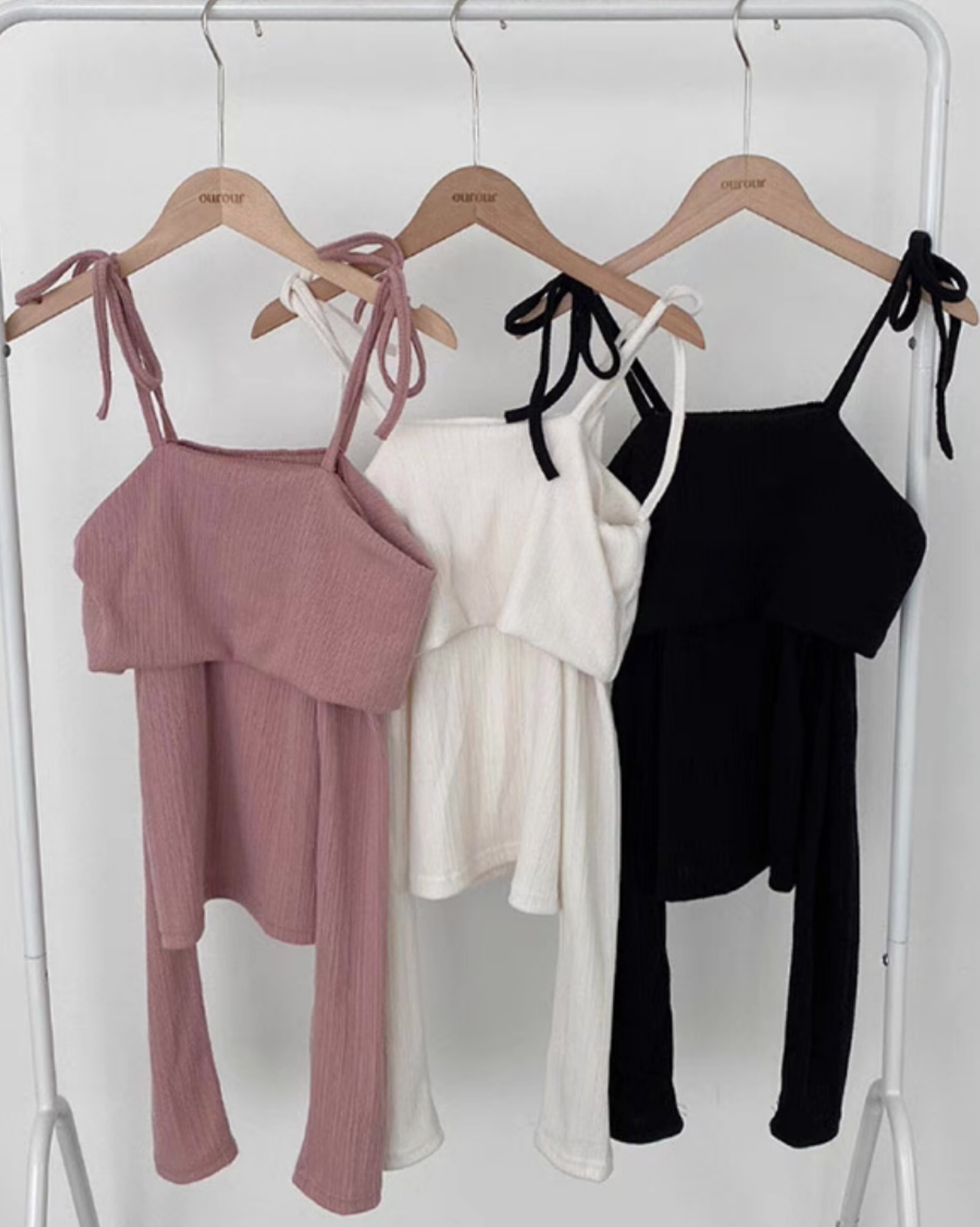 【早鳥價  | 自動露肩🎀】小絲帶露肩𝗧𝗼𝗽