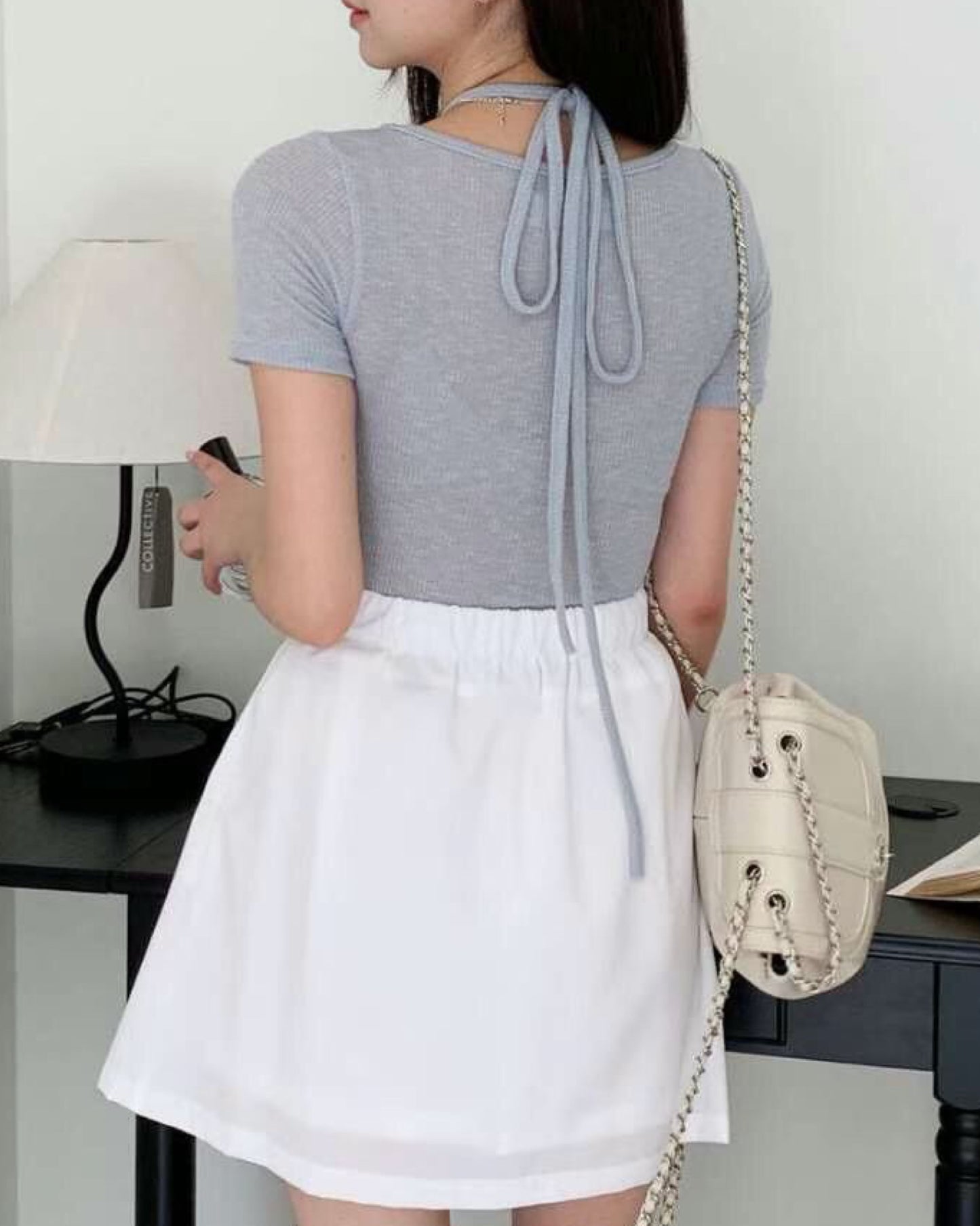 【掛頸+③種穿法 .ᐟ.ᐟ】小頸圈綁帶𝗧𝗼𝗽 (③種綁法)