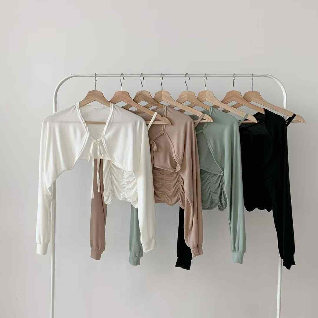 【早鳥價 | 綁帶套裝連背心】皺摺小套裝