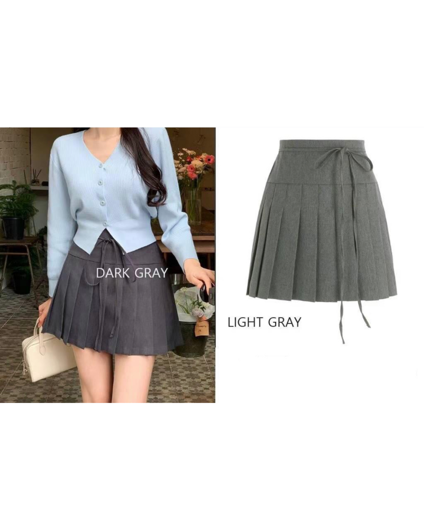 【任意綁帶+前後交叉綁都𝗢𝗞𝗞.ᐟ.ᐟ】綁帶百摺裙