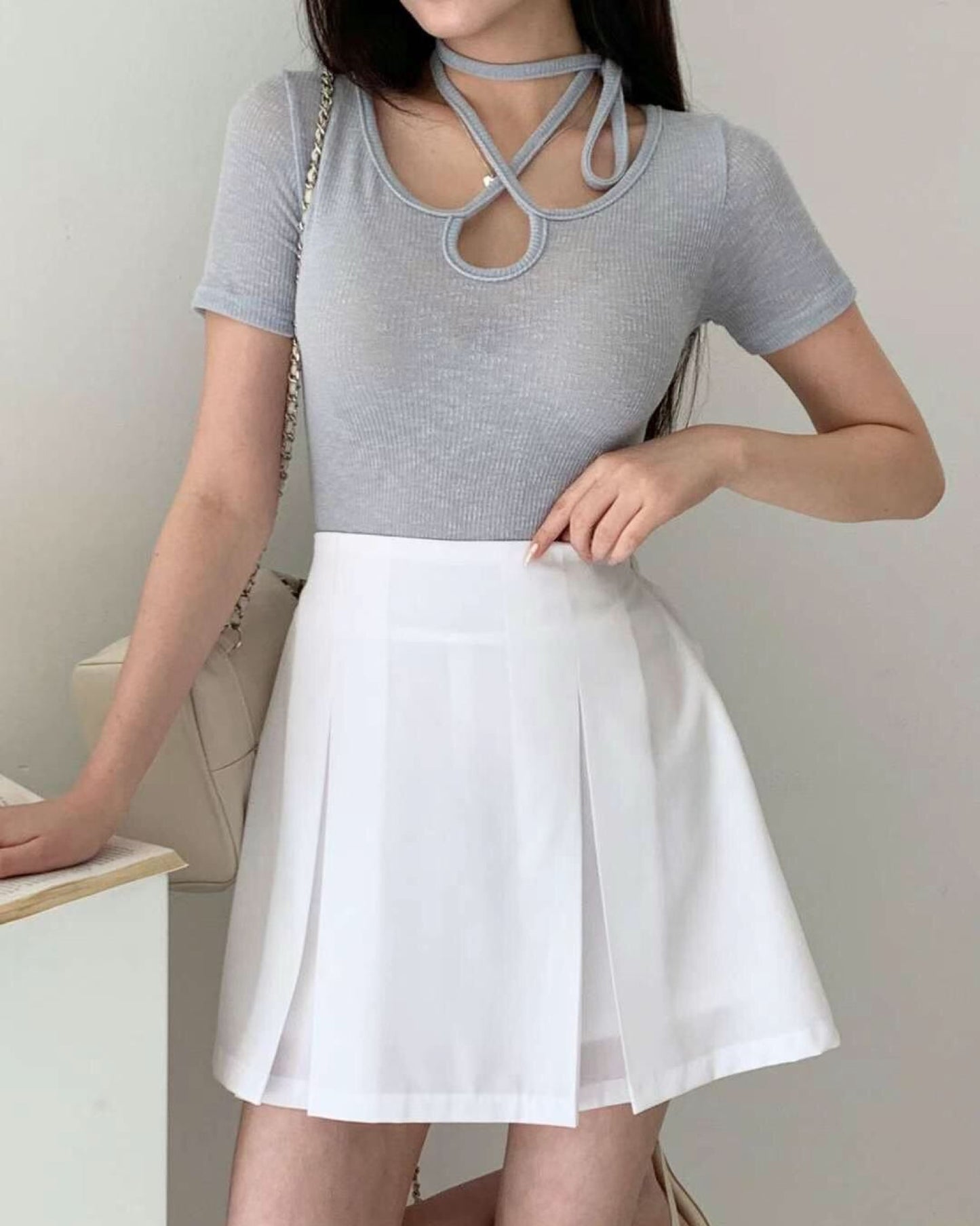 【掛頸+③種穿法 .ᐟ.ᐟ】小頸圈綁帶𝗧𝗼𝗽 (③種綁法)