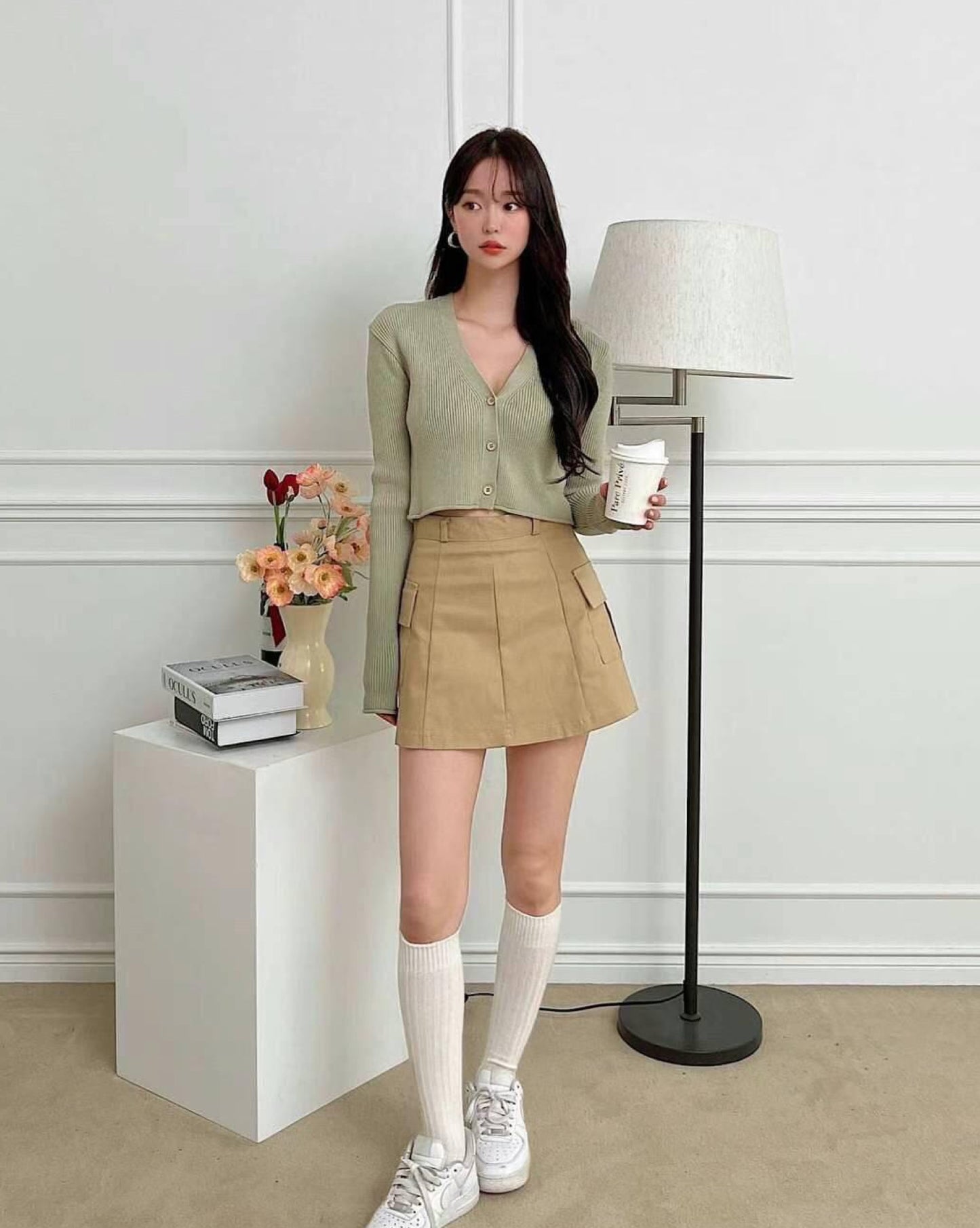 【型格+工裝風 | 𝟮 𝗦𝗶𝘇𝗲 .ᐟ.ᐟ】𝗚𝗶𝗿𝗹𝘆 𝗖𝗮𝗿𝗴𝗼 𝗦𝗸𝗶𝗿𝘁 (𝗩𝗲𝗿 𝟮 附打底+裙袋)