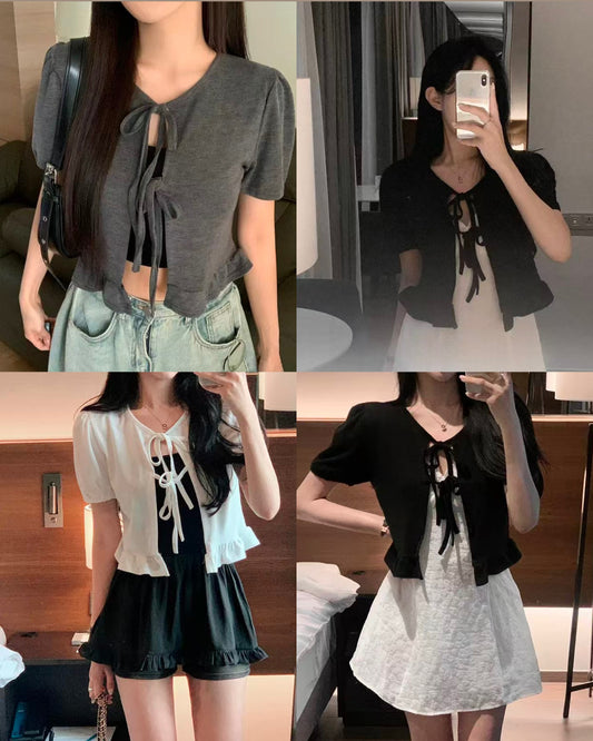 【🤍最後加碼$𝟵𝟵 🤍 甜美𝗚𝗶𝗿𝗹𝘆 !外套上身兩穿˚ ༘⋆。˚】𝗦𝘄𝗲𝗲𝘁𝗶𝗲 𝗧𝗼𝗽