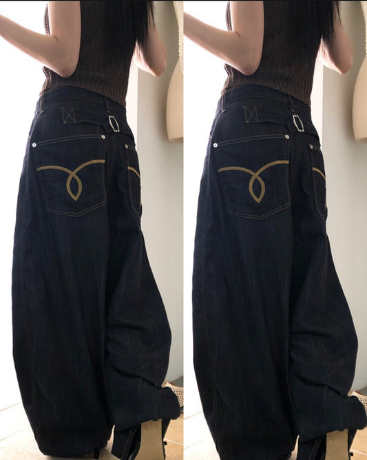 【 . ݁₊ ⊹ . ݁˖ . ݁上窄下寬鬆❤️早鳥彎刀線條版型俐落𝗨𝗣 ~ ③個𝗦𝗶𝘇𝗲๑ 】  𝗥𝗶𝗯𝗯𝗼𝗻 𝗗𝗲𝗻𝗶𝗺