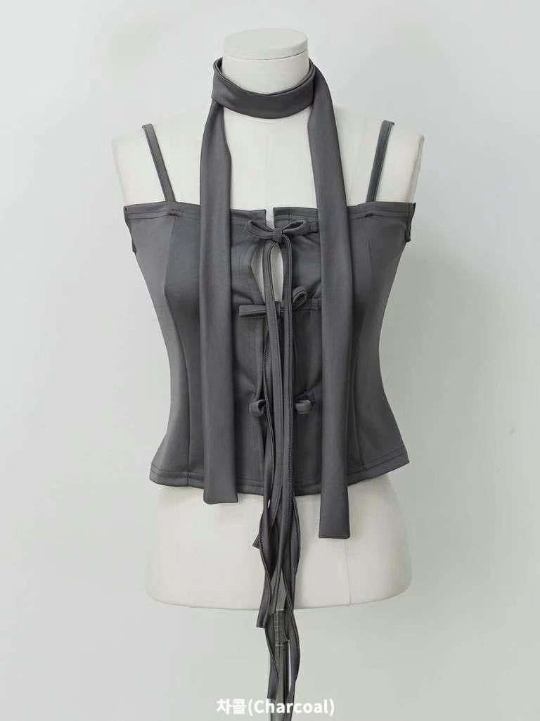 【 三重綁帶平口裝(˶˃ ᵕ ˂˶)꩜ .ᐟ 早鳥~】𝗕𝘂𝘀𝘁𝗶𝗲𝗿 𝗖𝗼𝗿𝘀𝗲𝘁 𝗧𝗼𝗽