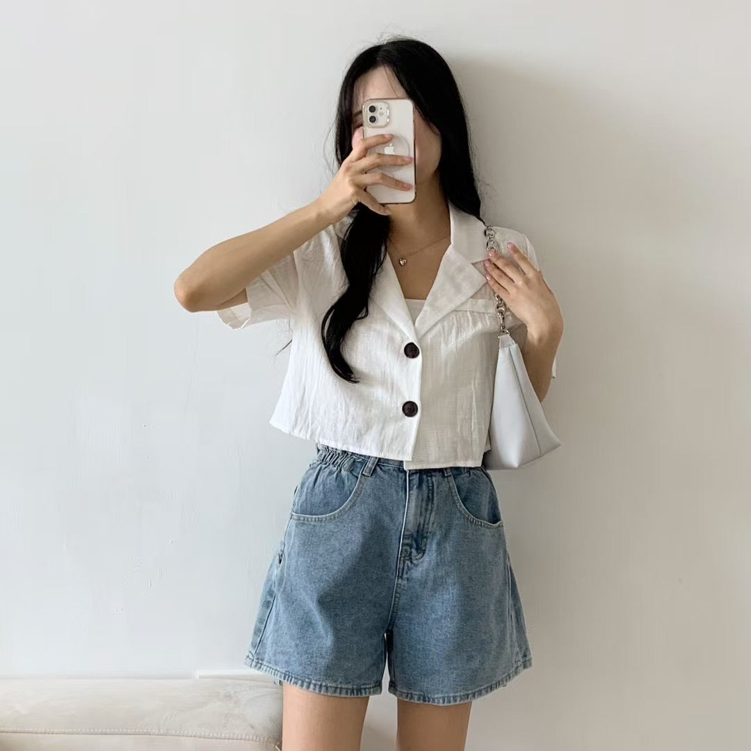 【∙·▫▫ᵒᴼᵒ▫ₒₒ▫ 熱賣回歸! 棉麻高質地小西裝 ! 】𝗦𝗵𝗼𝗿𝘁 𝗕𝗹𝗮𝘇𝗲𝗿 𝗝𝗞