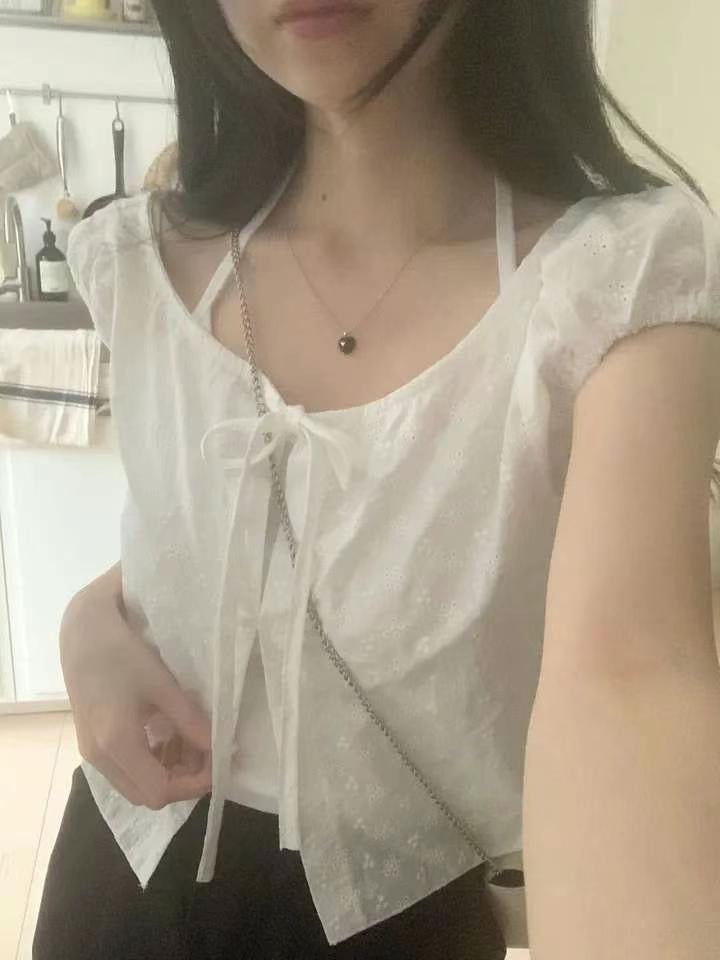 【„.-•~¹°”ˆ˜¨ 早鳥~ 美爆碎花 🌻透薄感滿分🌻】 𝗙𝗹𝗼𝘄𝗲𝗿 𝗟𝗮𝗰𝗲 𝗢𝘂𝘁𝗲𝗿 𝗧𝗼𝗽