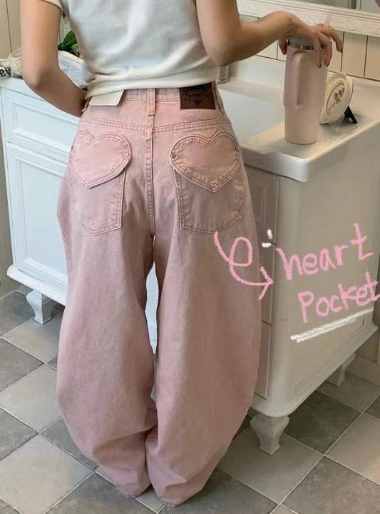 【⋅˚₊‧ ଳ ‧₊˚ ⋅垂墜感𝗨𝗣💖 ! 早鳥心形口袋彎刀褲 ! 齊③個𝗦𝗶𝘇𝗲 💖 】 𝗛𝗲𝗮𝗿𝘁 𝗣𝗼𝗰𝗸𝗲𝘁𝗗𝗲𝗻𝗶𝗺