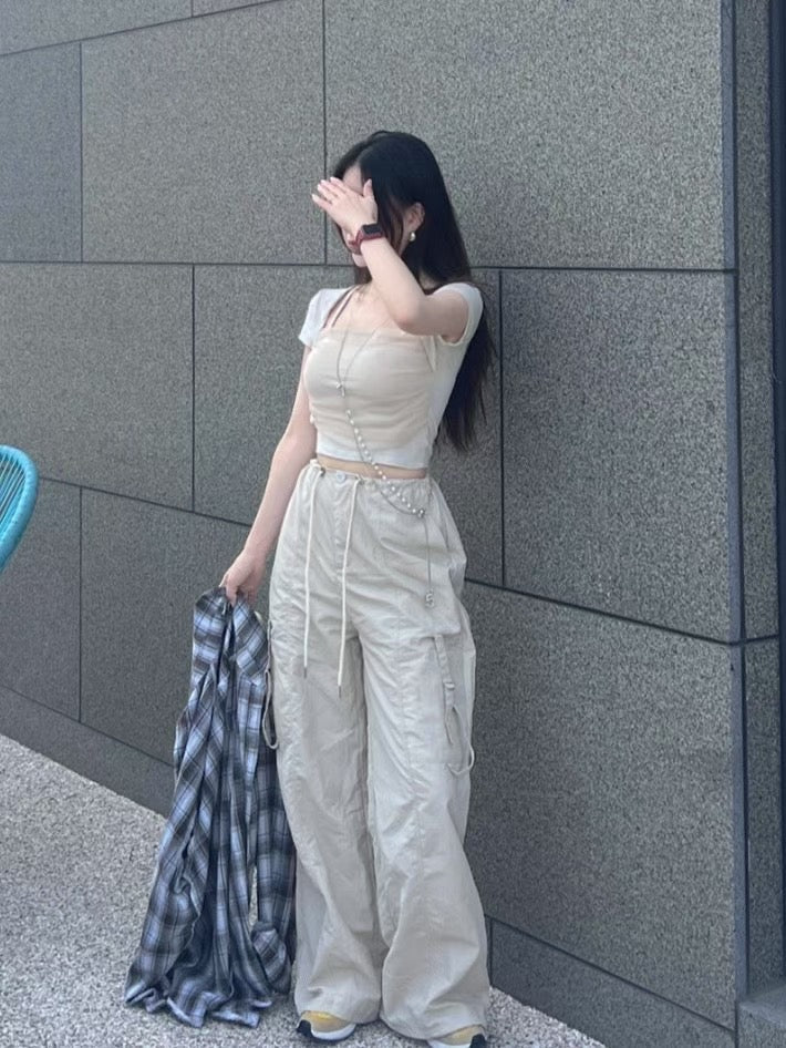 【 ♡( ⸝⸝´꒳`⸝⸝)高級感 拼紗方領𝗧𝗼𝗽🌿˚早鳥~】𝗦𝗾𝘂𝗮𝗿𝗲 𝗖𝗵𝗶𝗳𝗳𝗼𝗻 𝗧𝗼𝗽