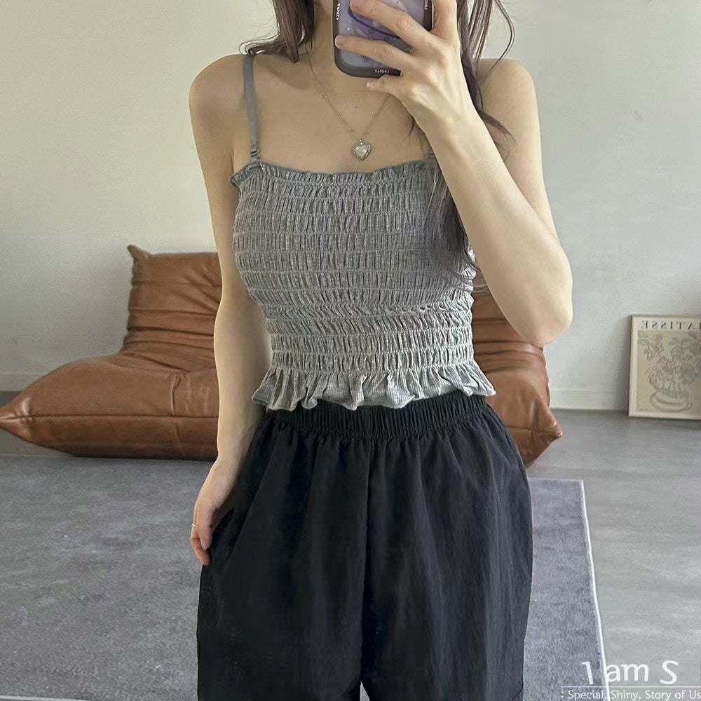 【◡̈ 獨家人氣𝗖𝗢𝗠𝗘𝗕𝗔𝗖𝗞 ◡̈ 超美皺摺背心❤ 𝗛𝗞𝗱 𝟭𝟬𝟵 𝗣𝗜𝗖𝗞❤ 可拆除吊帶 】𝗦𝘄𝗶𝘀𝘀 𝗩𝗲𝘀𝘁 (連𝗣𝗔𝗗)