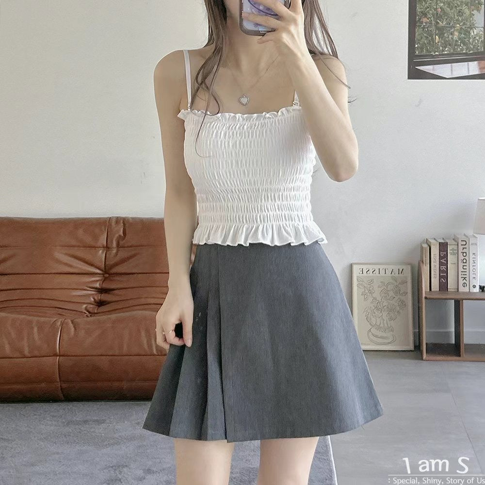 【◡̈ 獨家人氣𝗖𝗢𝗠𝗘𝗕𝗔𝗖𝗞 ◡̈ 超美皺摺背心❤ 𝗛𝗞𝗱 𝟭𝟬𝟵 𝗣𝗜𝗖𝗞❤ 可拆除吊帶 】𝗦𝘄𝗶𝘀𝘀 𝗩𝗲𝘀𝘁 (連𝗣𝗔𝗗)