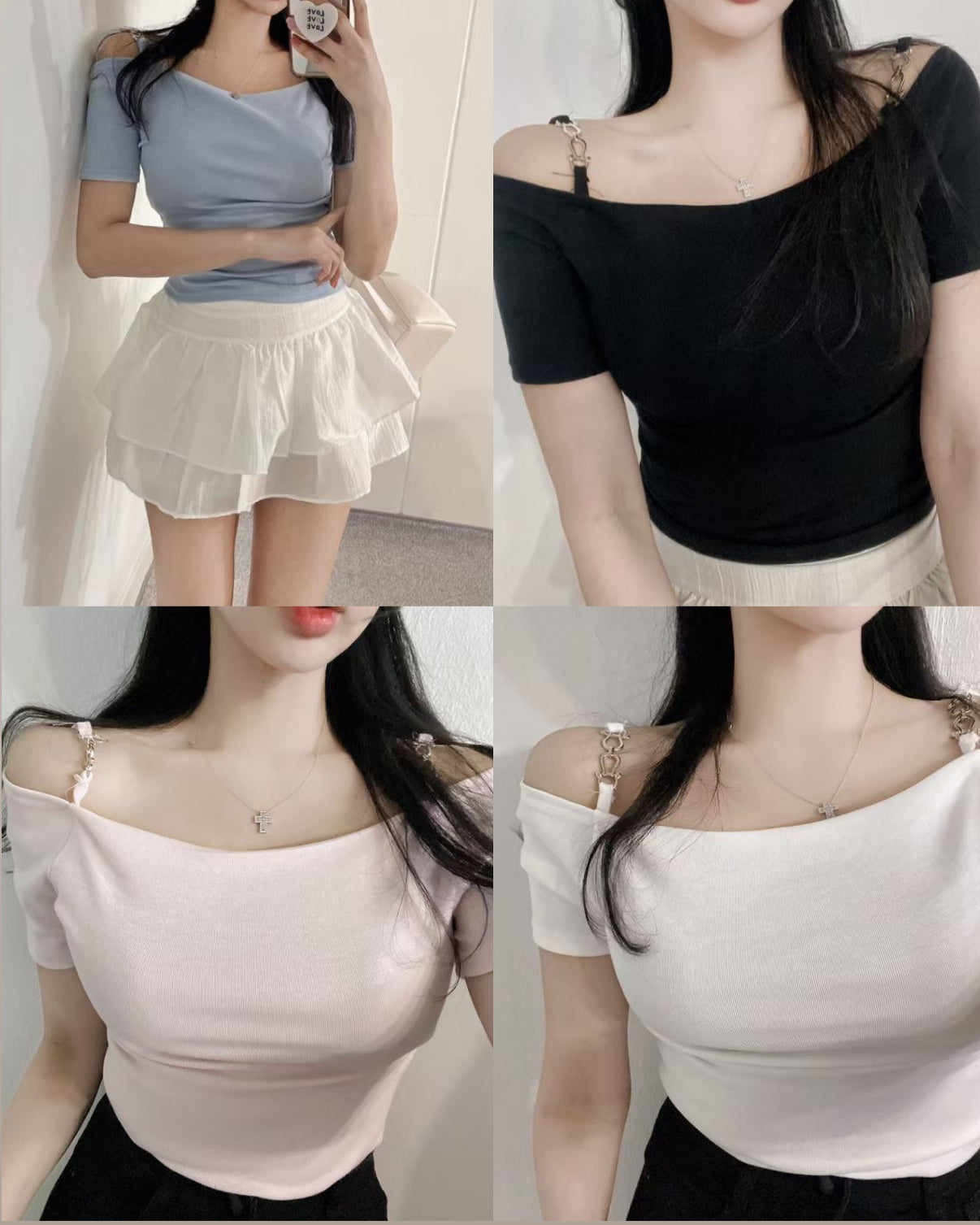 【₊˚⊹ᰔ⋆. 𐙚 ˚特別𝗖𝗵𝗮𝗶𝗻小露肩 早鳥!】𝗗𝗼𝘂𝗯𝗹𝗲 𝗖𝗵𝗮𝗶𝗻 𝗧𝗼𝗽