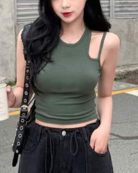 【<$𝟵𝟵 𝗗𝗜𝗦𝗖𝗢𝗨𝗡𝗧 💚>鏤空位特!別!推抹茶色🍵】𝗖𝗶𝗿𝗰𝗹𝗲𝘀 𝗩𝗲𝘀𝘁