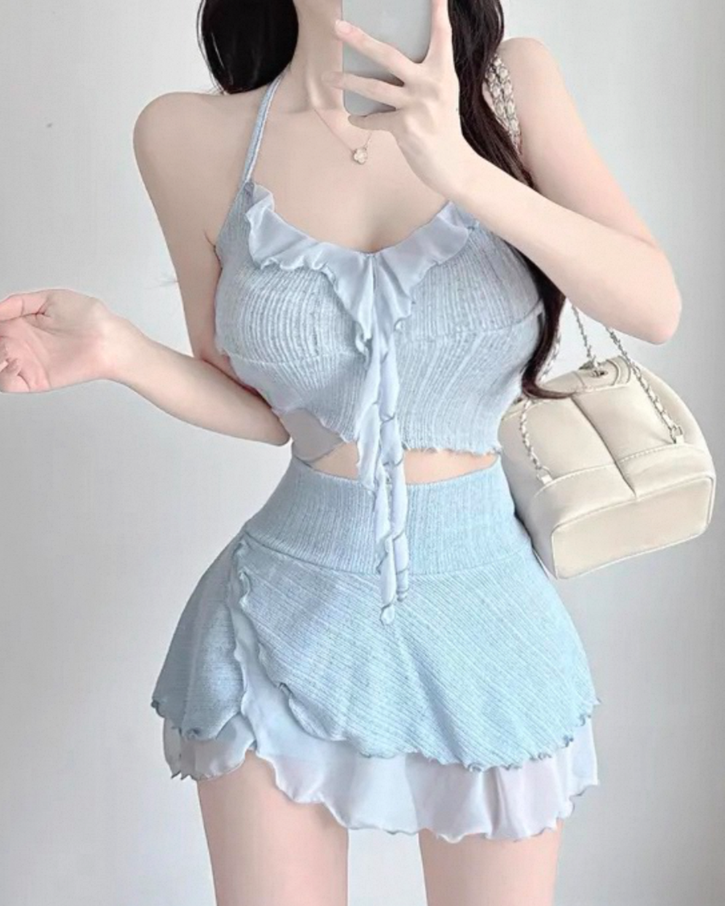 【ᵒᵏᵎᵎ 渡假𝗩𝗜𝗕𝗘˚ ༘ ೀ⋆。˚透膚𝗟𝗔𝗬𝗘𝗥 仙氣𝗨𝗣💖早鳥!】𝗦𝗼𝗱𝗮 𝗣𝗶𝗰𝗸 𝗧𝗼𝗽 +𝗦𝗸𝗶𝗿𝘁 𝗦𝗲𝘁 (裙褲!)