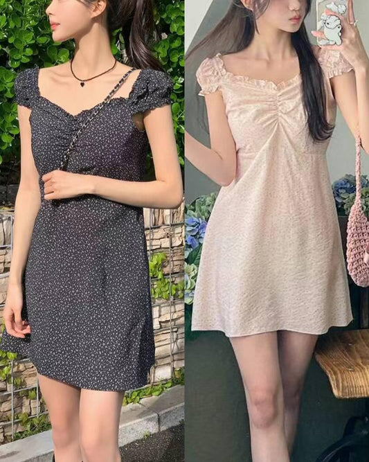 【''₊˚.🎧 ✩。約會系列💗𝗢𝗻𝗻𝗶風💗溫柔靚碎花裙 】公主袖碎花裙