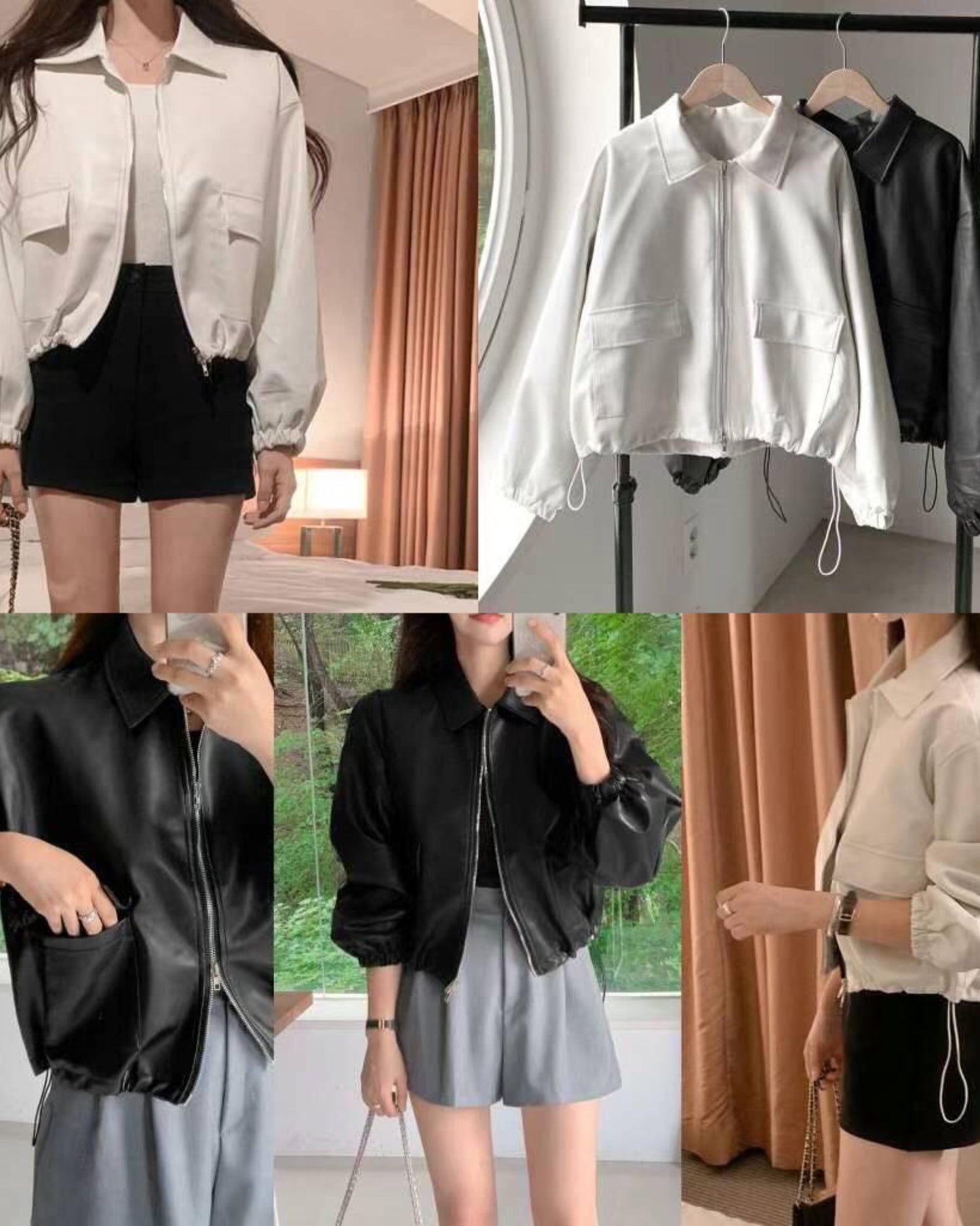 【超高質皮褸+𝗩𝗶𝗯𝗲 𝗚𝗶𝗿𝗹 型格風~】滑面皮外套