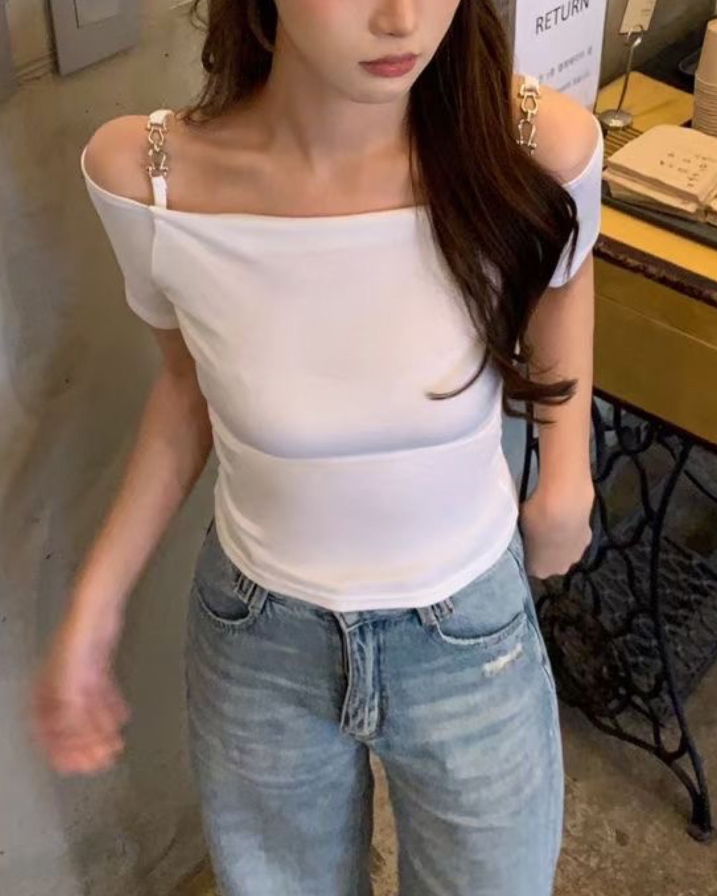 【₊˚⊹ᰔ⋆. 𐙚 ˚特別𝗖𝗵𝗮𝗶𝗻小露肩 早鳥!】𝗗𝗼𝘂𝗯𝗹𝗲 𝗖𝗵𝗮𝗶𝗻 𝗧𝗼𝗽