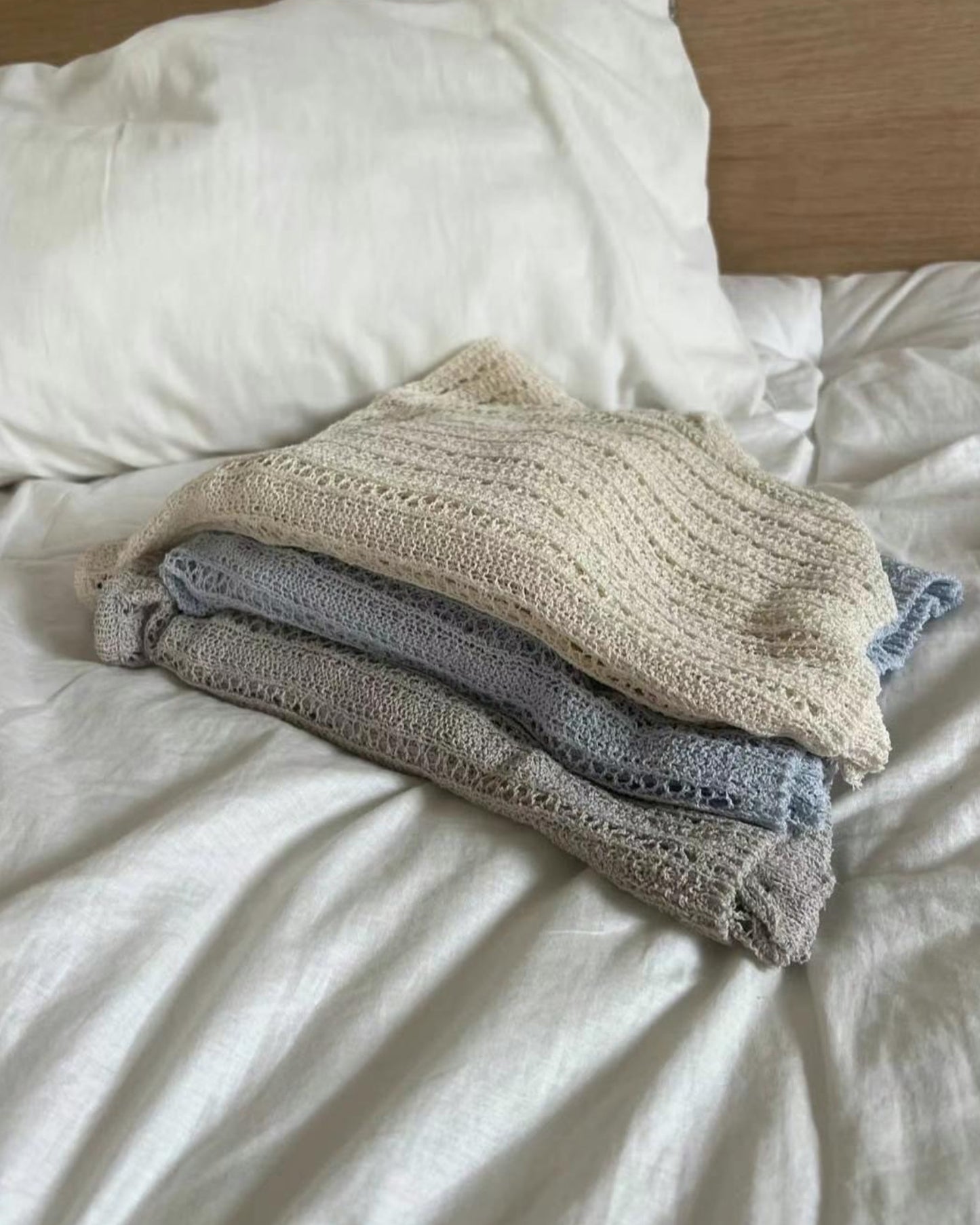 【 冰藍色推! 透氣!編織小外套🍬】𝗖𝗮𝗻𝗱𝘆 𝗖𝗮𝗿𝗱𝗶𝗴𝗮𝗻 𝗧𝗼𝗽