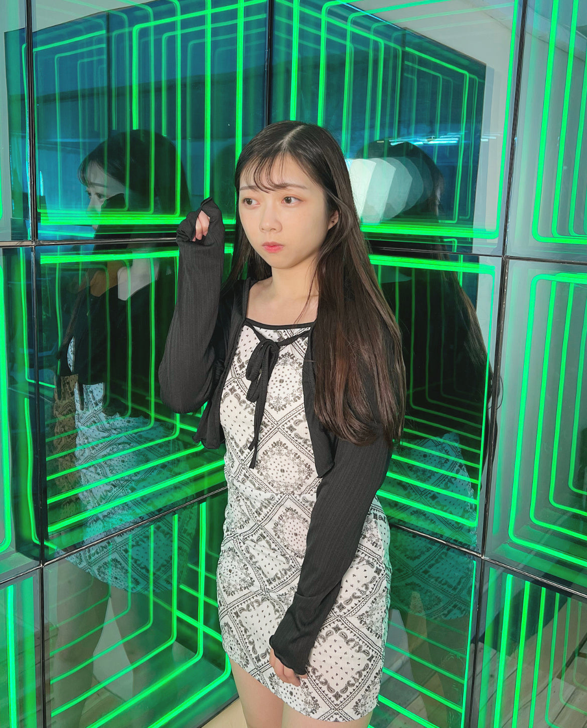 【約會推介.ᐟ.ᐟ】花紋𝗢𝗣𝗦 + 綁帶外套 𝗦𝗲𝘁