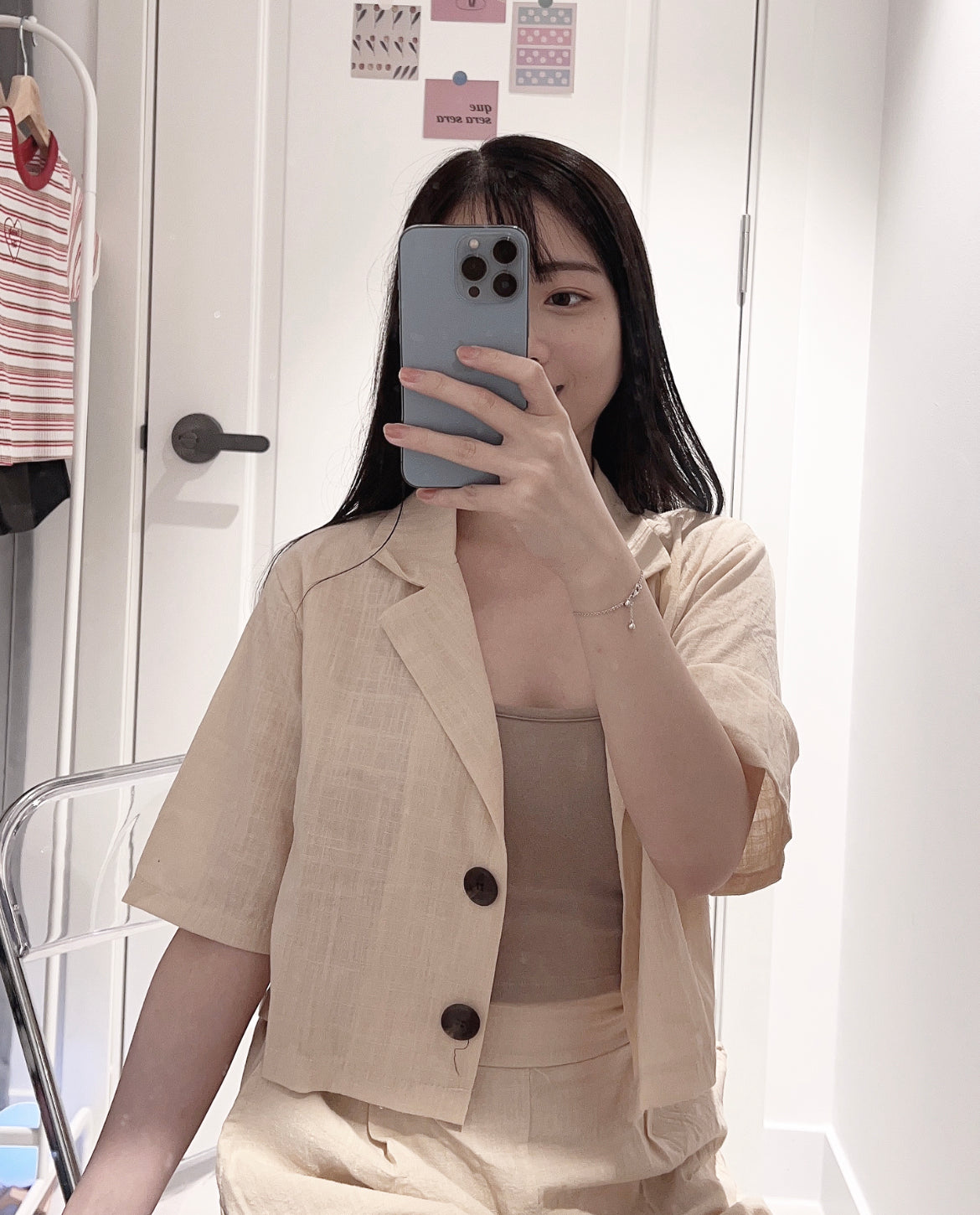 【∙·▫▫ᵒᴼᵒ▫ₒₒ▫ 熱賣回歸! 棉麻高質地小西裝 ! 】𝗦𝗵𝗼𝗿𝘁 𝗕𝗹𝗮𝘇𝗲𝗿 𝗝𝗞