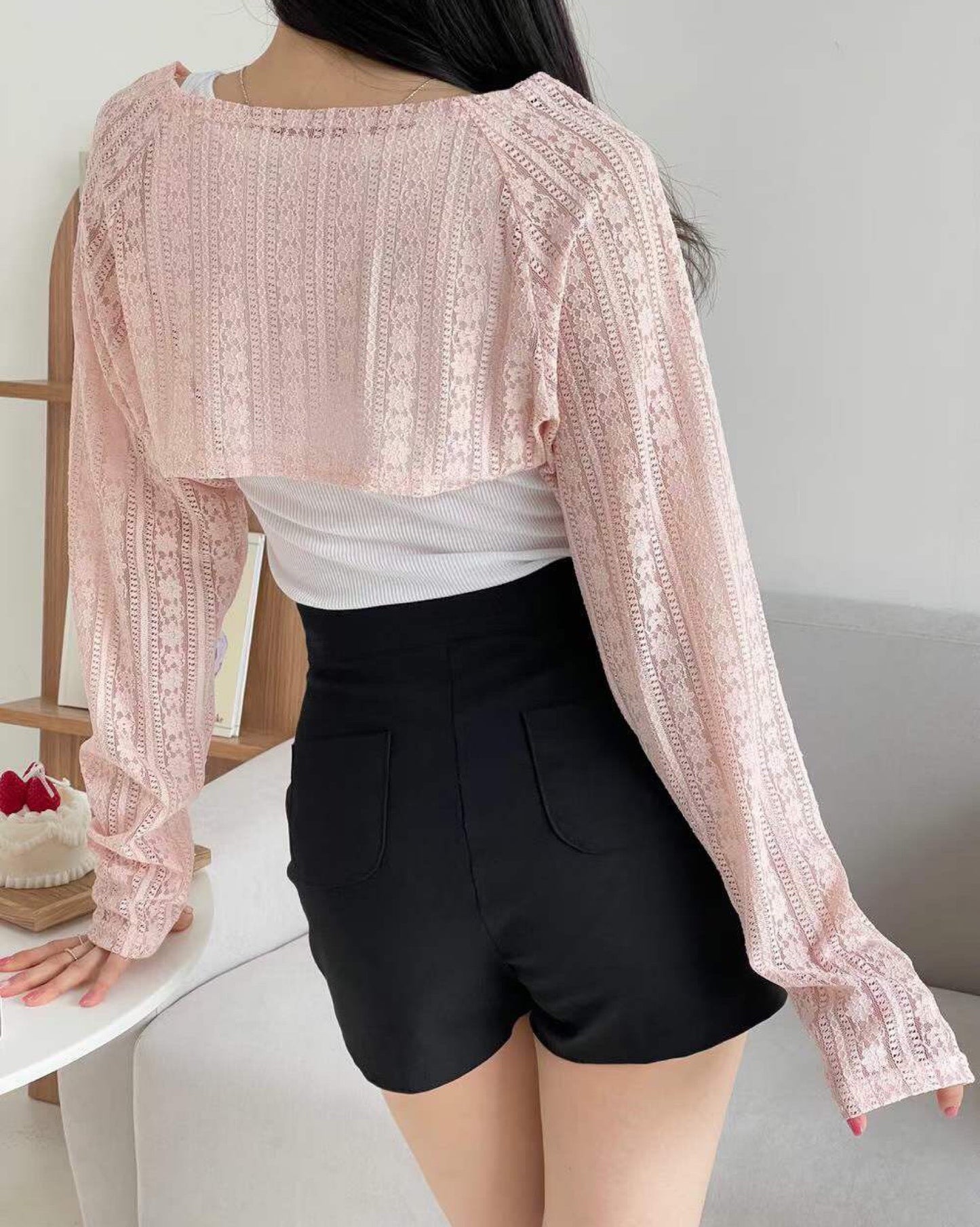 【っ✂︎花花圖案 包唔撞款 |𝗛𝗞𝗱 𝟭𝟬𝟵 】花紋綁帶小外套