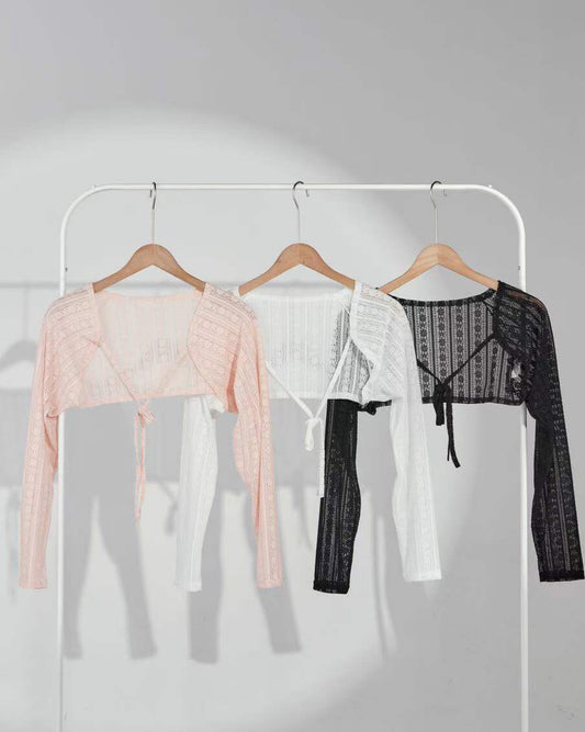 【っ✂︎花花圖案 包唔撞款 |𝗛𝗞𝗱 𝟭𝟬𝟵 】花紋綁帶小外套