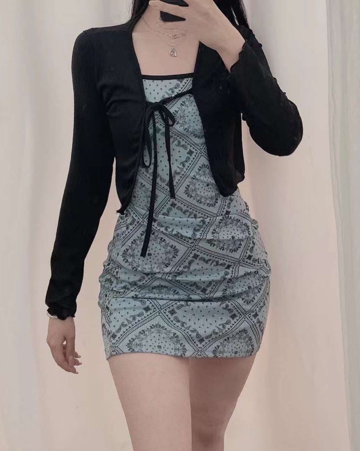 【約會推介.ᐟ.ᐟ】花紋𝗢𝗣𝗦 + 綁帶外套 𝗦𝗲𝘁