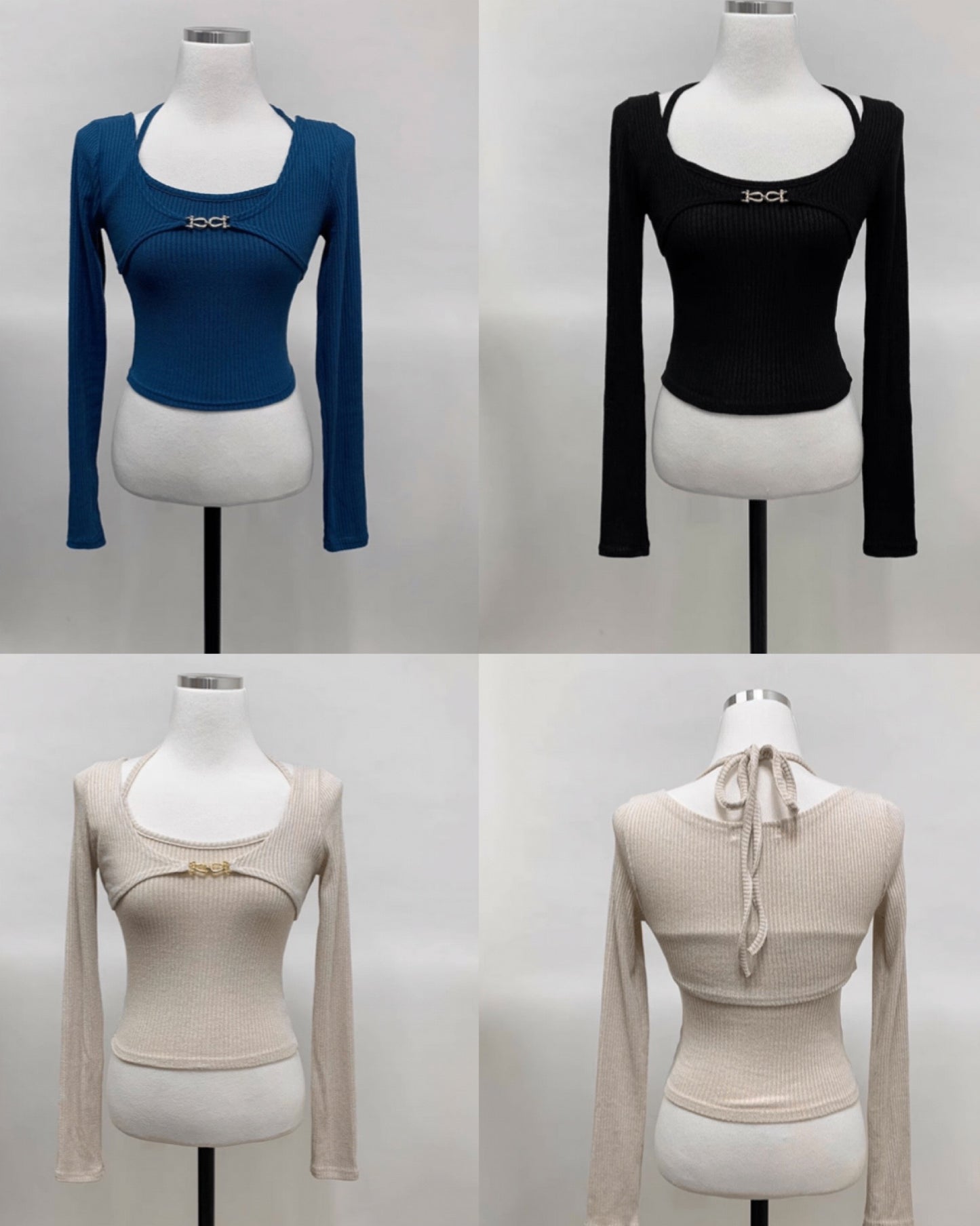 【𝗛𝗼𝘁 𝗜𝘁𝗲𝗺 |超美𝗬𝟮𝗞 𝗦𝘁𝘆𝗹𝗲.ᐟ.ᐟ極顯瘦.ᐟ.ᐟ】小金扣掛頸綁帶𝗩𝗲𝘀𝘁 + 𝗢𝘂𝘁𝗲𝗿 𝗦𝗲𝘁