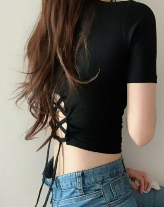 【˗ˏˋ 🍪 熱賣𝟭𝟬𝟬+ 背面滿分驚喜位.ᐟ.ᐟ】綁帶𝗕𝗮𝗰𝗸 𝗨𝗽 𝗧𝗼𝗽