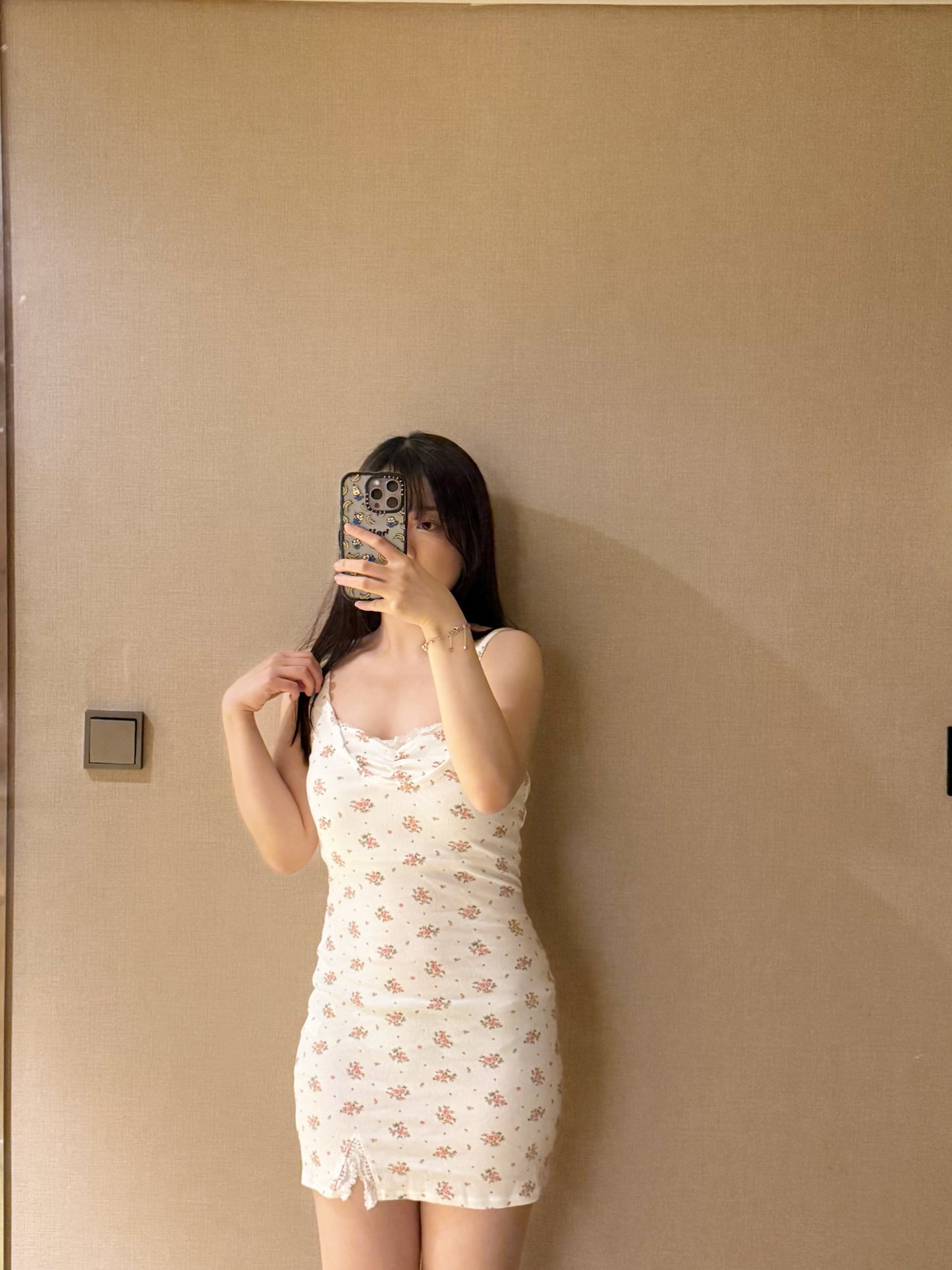 【❤︎⸝⸝美哭~甜辣風 碎花蕾絲遮副乳🎀】碎花小開叉𝗢𝗣𝗦