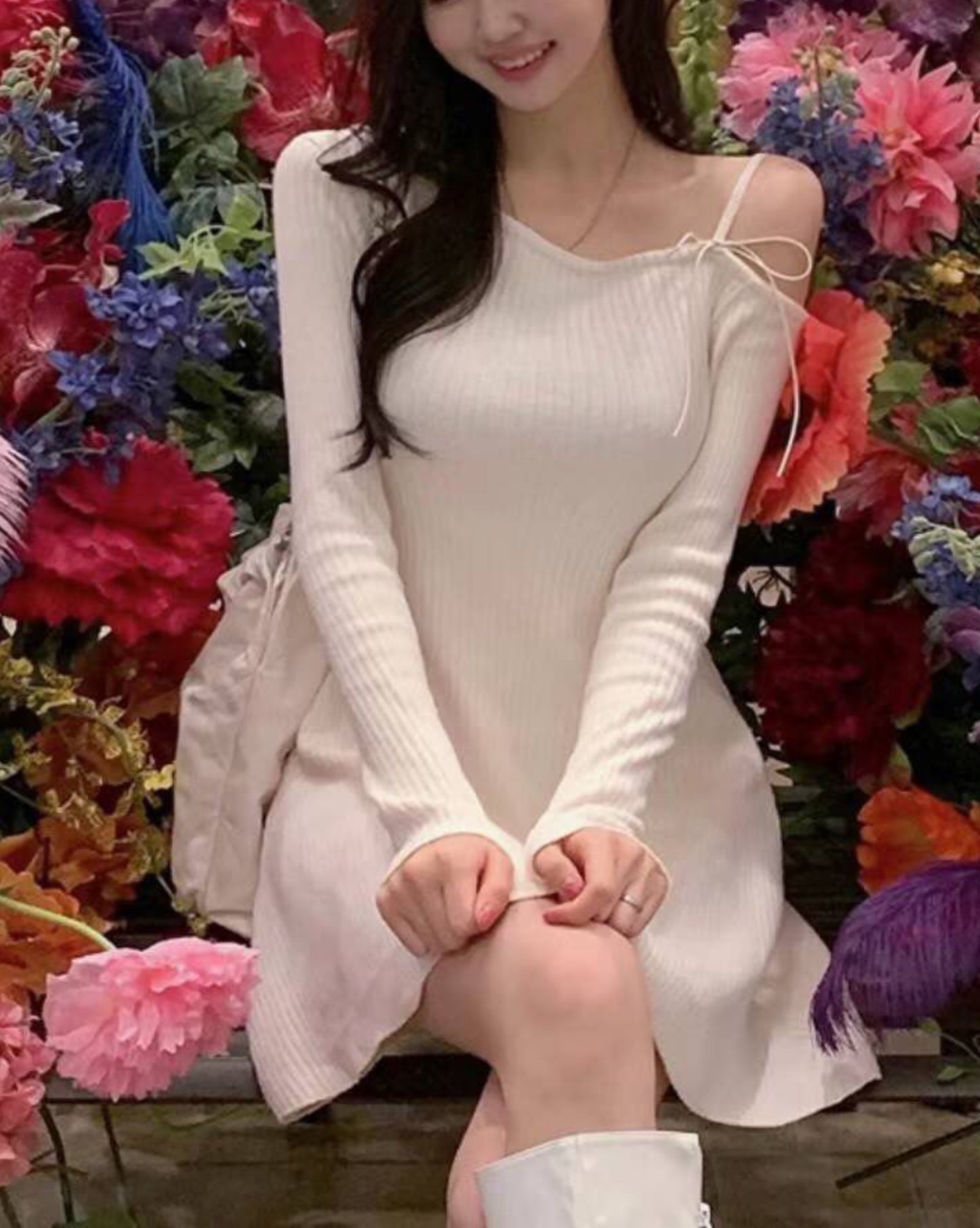 【甜美+軟熟料.ᐟ.ᐟ】小絲帶條紋𝗢𝗣𝗦