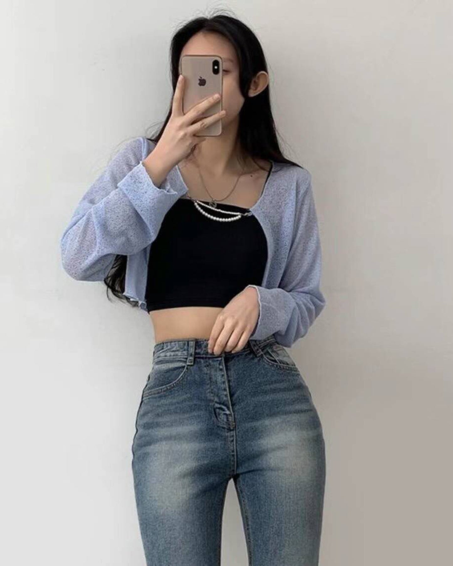 【韓國𝗗𝗮𝘆 𝟲 🇰🇷 | 大熱+透薄.ᐟ】珠仔鏈子外套