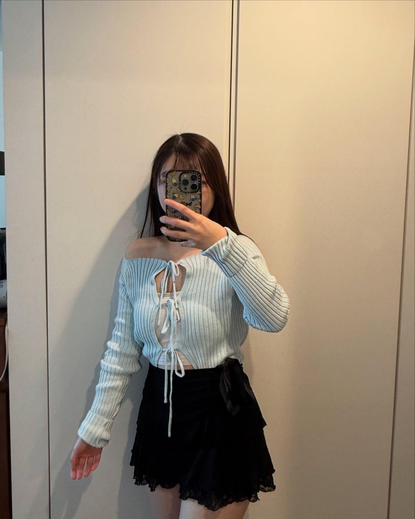 【微甜綁帶 🍉 🍉 蓬～鬆～內有打底褲 !】仙氣修腰短裙