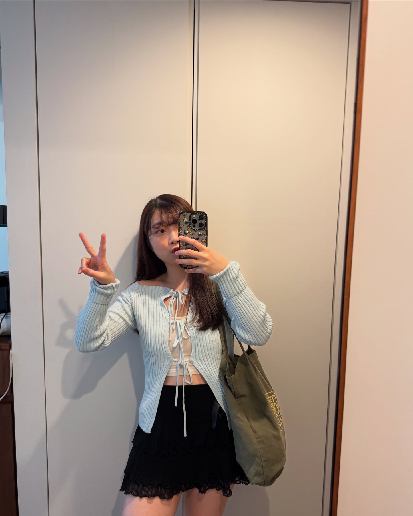 【微甜綁帶 🍉 🍉 蓬～鬆～內有打底褲 !】仙氣修腰短裙