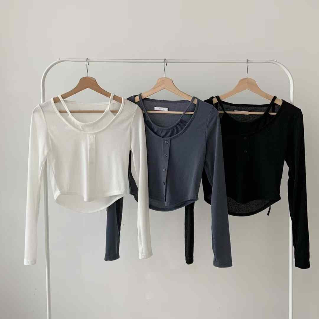 【復古𝗖𝗮𝘀𝘂𝗮𝗹 🐰🐰 特別大地灰色💘  】𝗧𝘄𝗶𝗰𝗲 𝗧𝗼𝗽