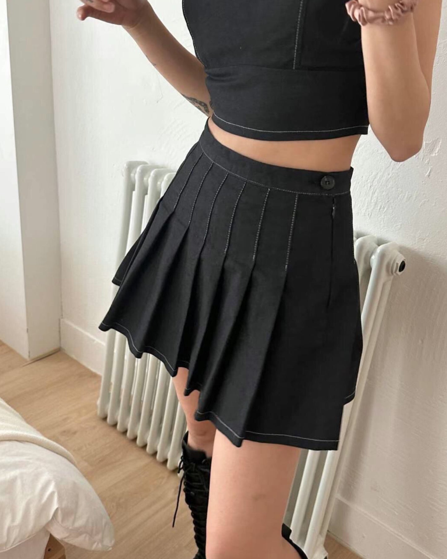 【早鳥價 | 牛仔𝗩𝗶𝗯𝗲+可分開入手.ᐟ.ᐟ】𝗛𝗲𝗮𝗿𝘁 𝗦𝗵𝗮𝗽𝗲 𝗧𝗼𝗽+𝗦𝗸𝗶𝗿𝘁 𝗦𝗲𝘁 (連𝗣𝗔𝗗)