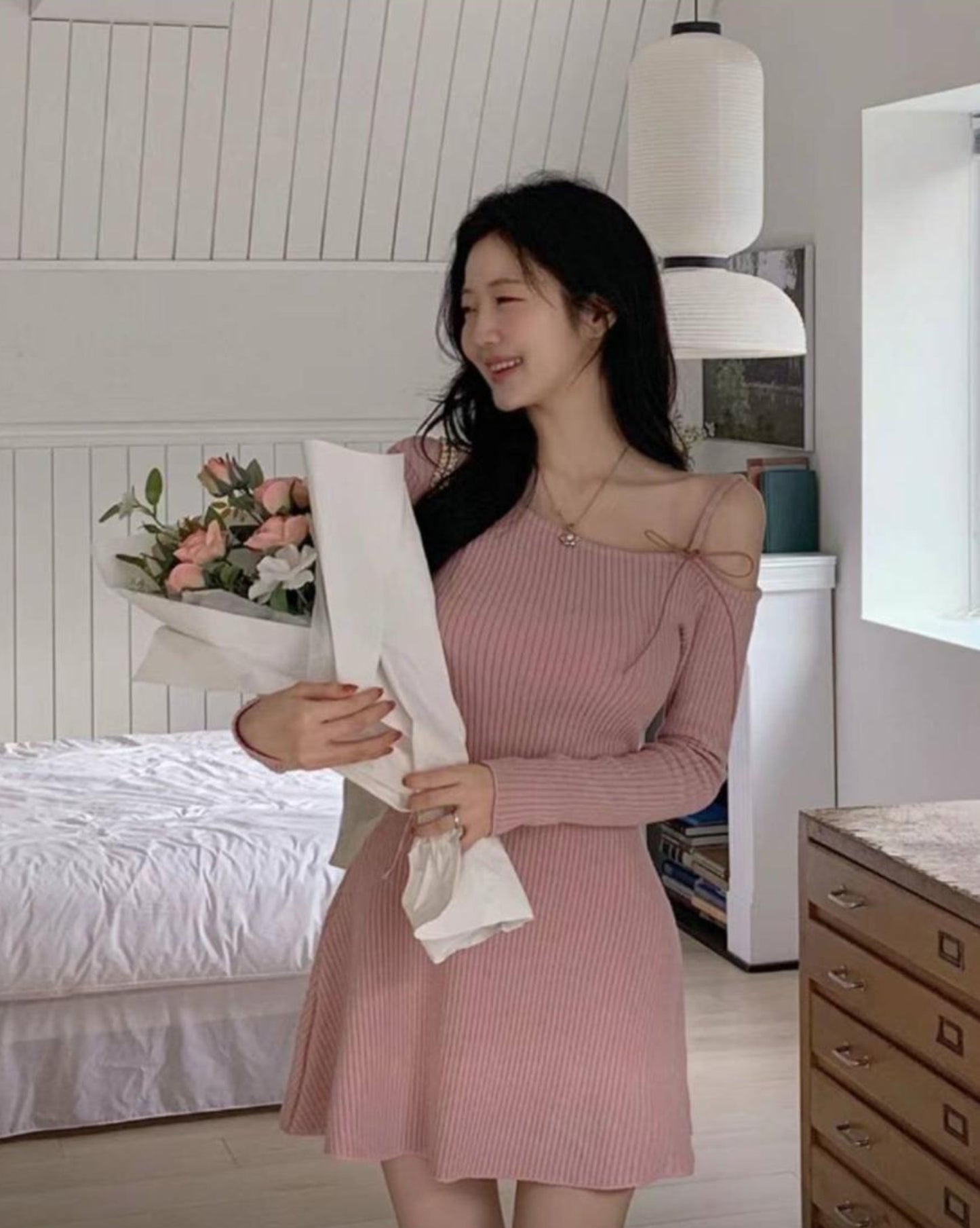 【甜美+軟熟料.ᐟ.ᐟ】小絲帶條紋𝗢𝗣𝗦