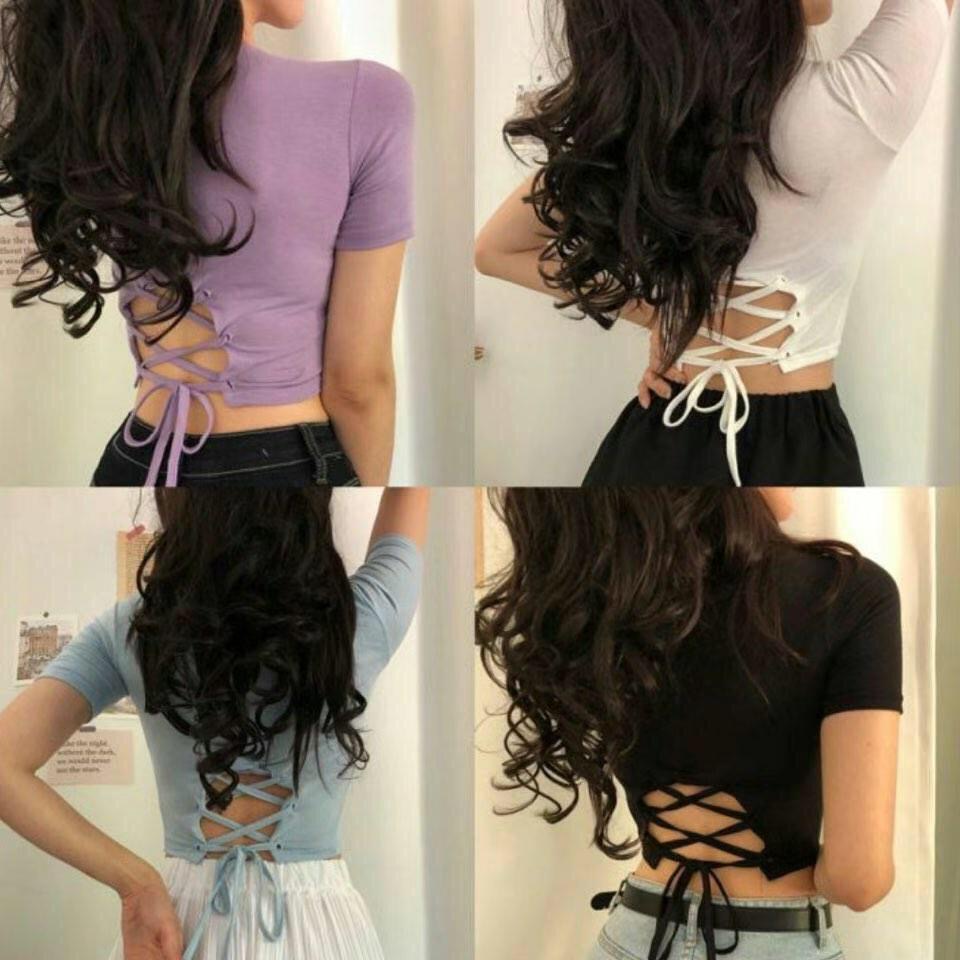 【˗ˏˋ 🍪 熱賣𝟭𝟬𝟬+ 背面滿分驚喜位.ᐟ.ᐟ】綁帶𝗕𝗮𝗰𝗸 𝗨𝗽 𝗧𝗼𝗽