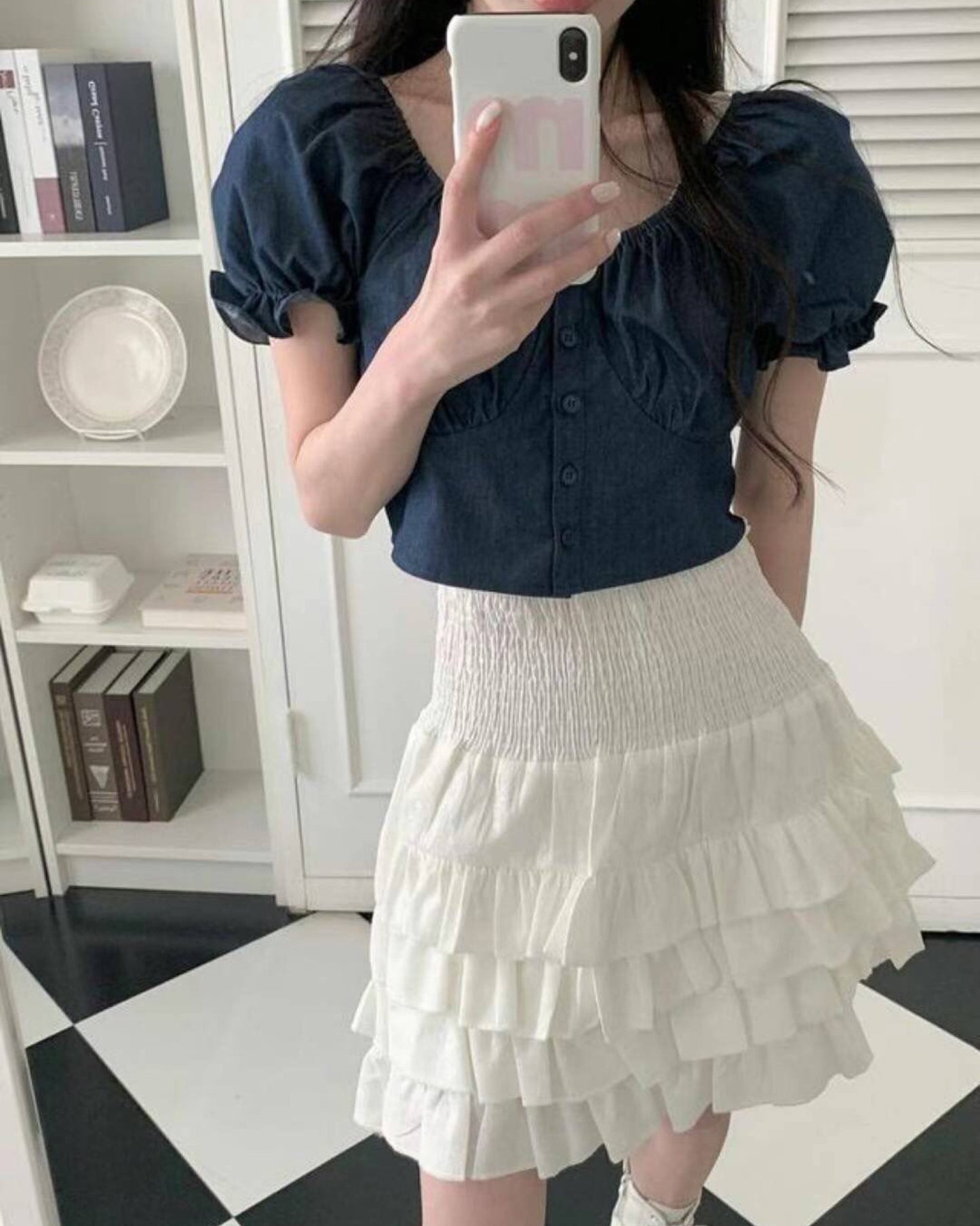 【早鳥價 | 超蓬鬆感+𝟮種穿法.ᐟ.ᐟ】𝗣𝗼𝗻𝗴 𝗣𝗼𝗻𝗴 𝗗𝗲𝗻𝗶𝗺 𝗧𝗼𝗽