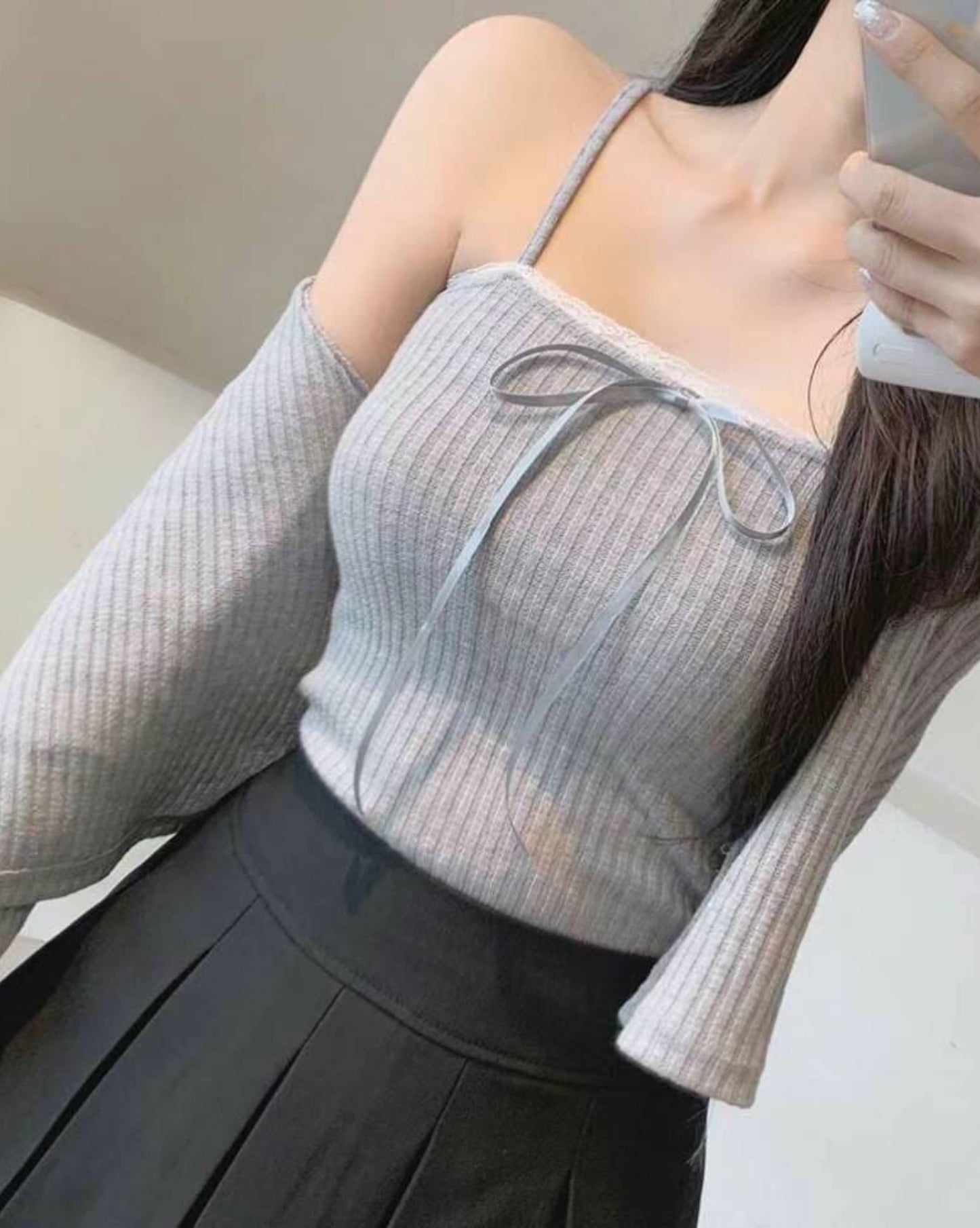 【早鳥價 | 甜美系列🍧】綁帶蕾絲 𝗩𝗲𝘀𝘁 + 𝗖𝗮𝗿𝗱𝗶𝗴𝗮𝗻 𝗦𝗲𝘁