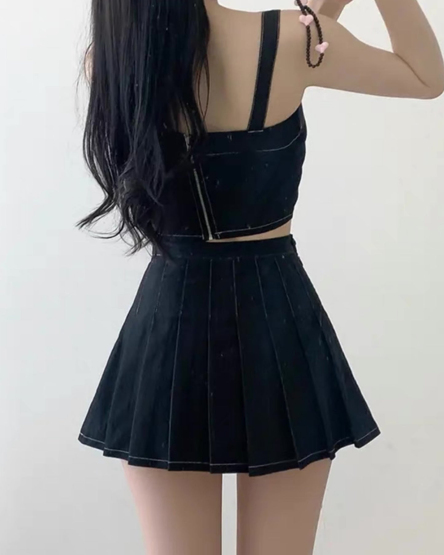 【早鳥價 | 牛仔𝗩𝗶𝗯𝗲+可分開入手.ᐟ.ᐟ】𝗛𝗲𝗮𝗿𝘁 𝗦𝗵𝗮𝗽𝗲 𝗧𝗼𝗽+𝗦𝗸𝗶𝗿𝘁 𝗦𝗲𝘁 (連𝗣𝗔𝗗)