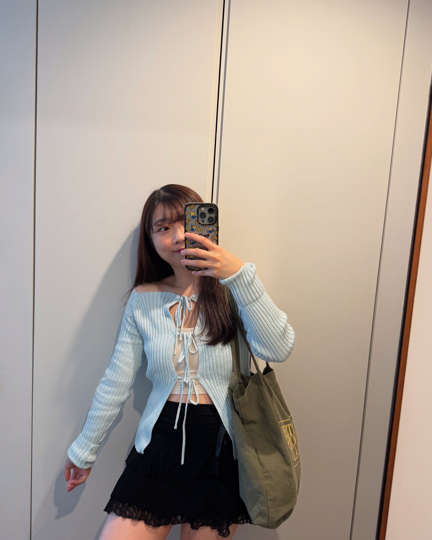 【微甜綁帶 🍉 🍉 蓬～鬆～內有打底褲 !】仙氣修腰短裙