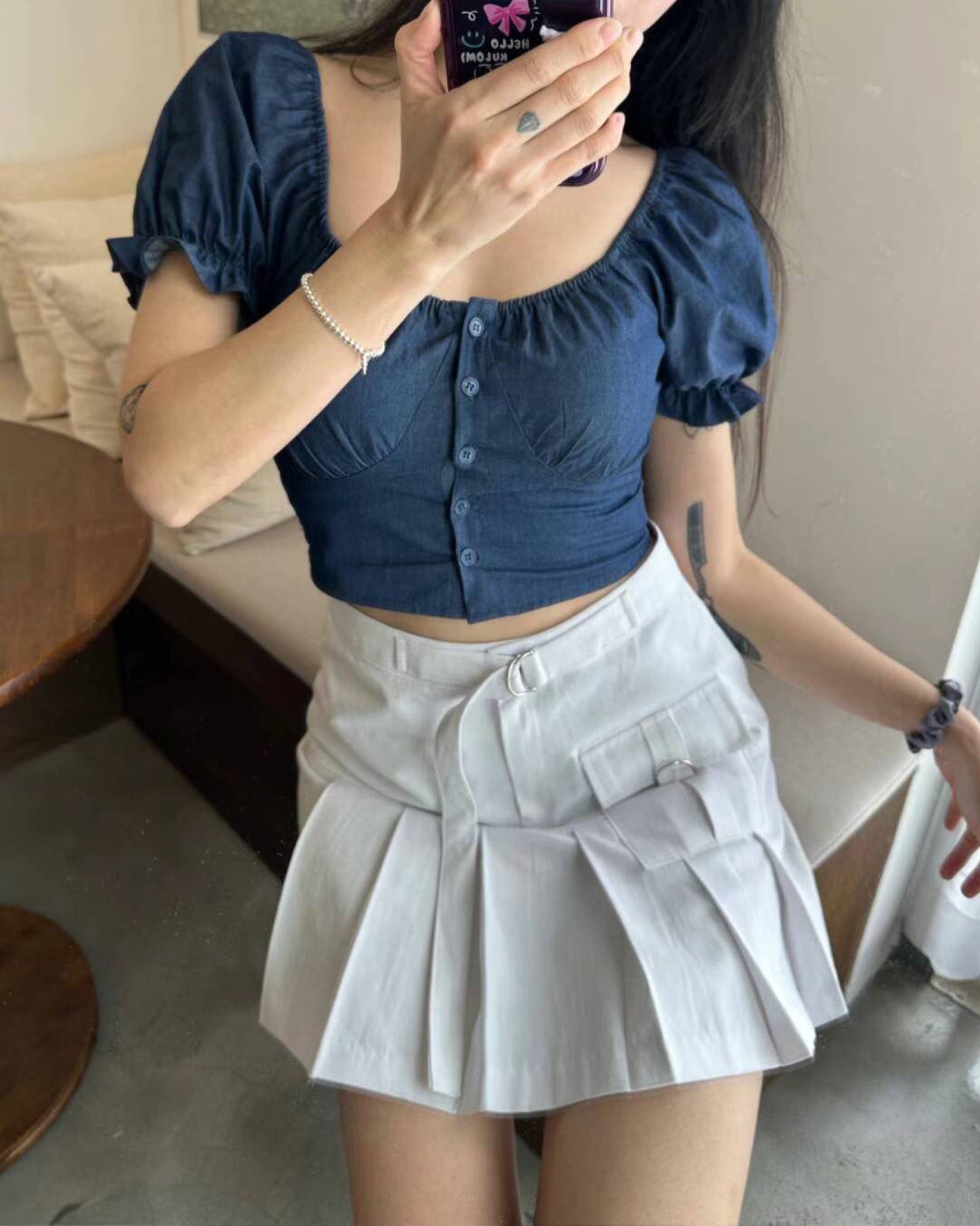 【早鳥價 | 超蓬鬆感+𝟮種穿法.ᐟ.ᐟ】𝗣𝗼𝗻𝗴 𝗣𝗼𝗻𝗴 𝗗𝗲𝗻𝗶𝗺 𝗧𝗼𝗽