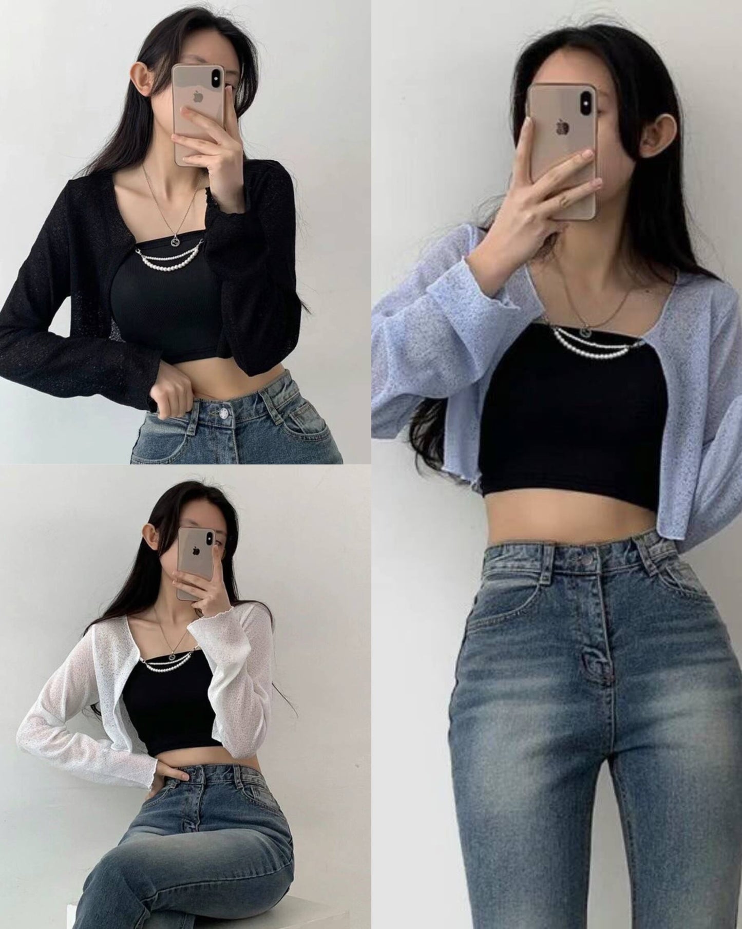 【韓國𝗗𝗮𝘆 𝟲 🇰🇷 | 大熱+透薄.ᐟ】珠仔鏈子外套