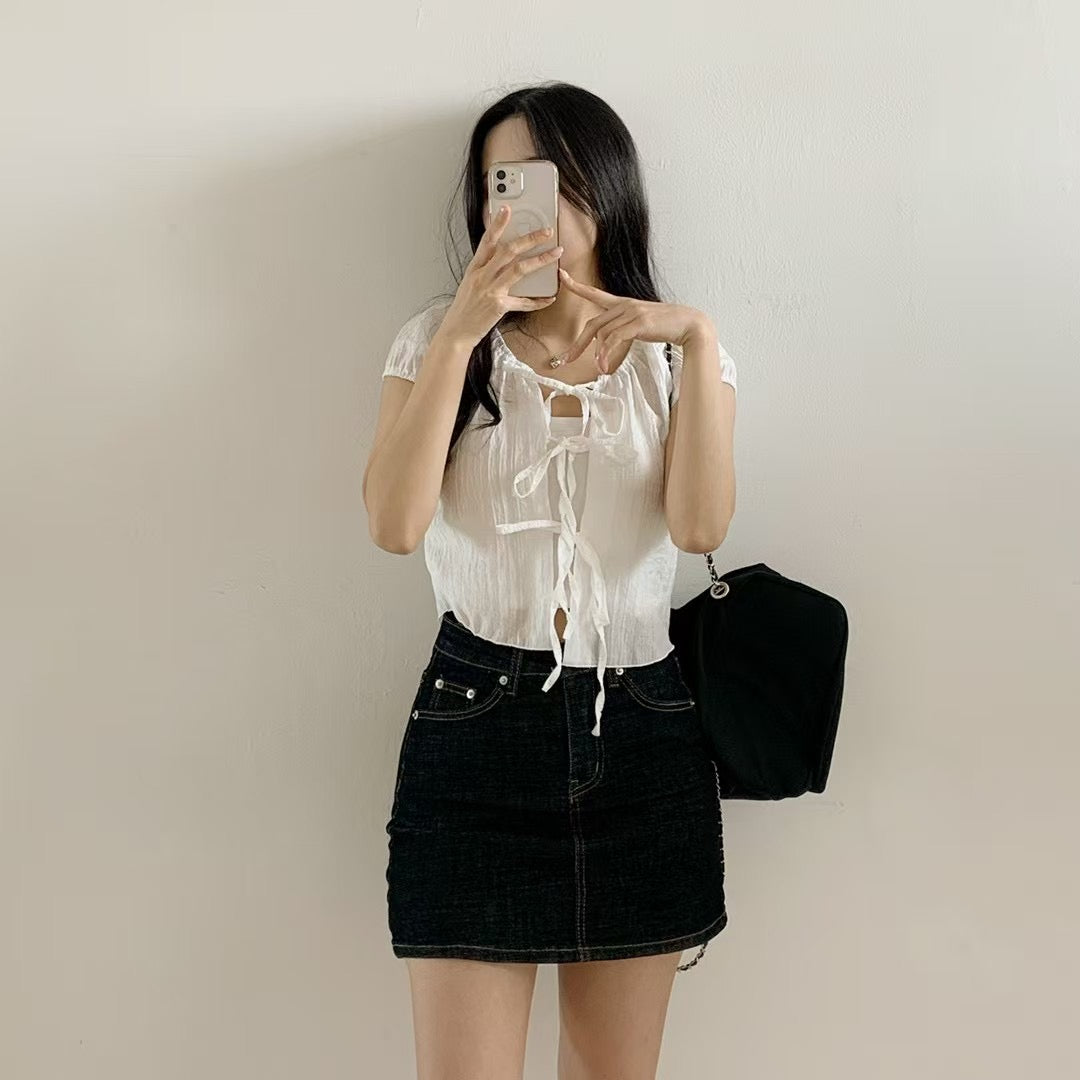 【𓇢𓆸 超溫柔外搭 ！ 襯衫質感 💙 早鳥 】𝗟𝗶𝘁𝘁𝗹𝗲 𝗕𝘂𝘁𝘁𝗼𝗻 𝗕𝗹𝗼𝘂𝘀𝗲