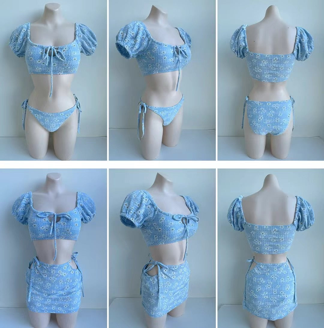 【 ᥫ᭡.早!鳥! 夏日皺菊紋】皺菊紋泳衣裝