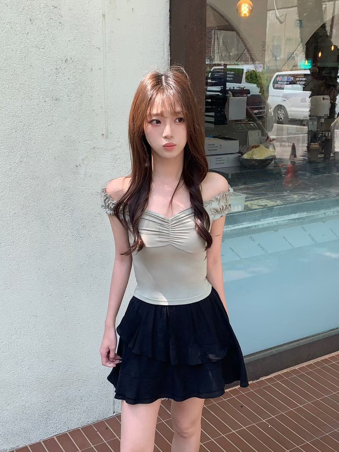 【 ≽^•⩊•^≼ 𝗦𝗨𝗠𝗠𝗘𝗥 𝗣𝗜𝗖𝗞 $𝟵𝟵 / 皺摺木耳邊邊吊帶☼ 】𝗗𝗿𝗲𝗮𝗺𝘆 𝗧𝗮𝗻𝗸 𝗧𝗼𝗽