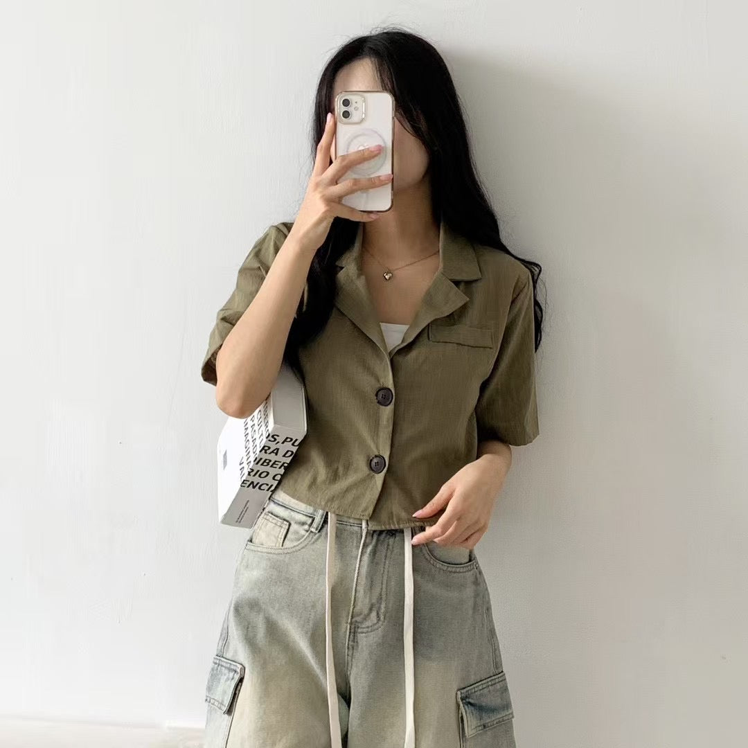 【∙·▫▫ᵒᴼᵒ▫ₒₒ▫ 熱賣回歸！ 棉麻高質地小西裝 ! 】𝗦𝗵𝗼𝗿𝘁 𝗕𝗹𝗮𝘇𝗲𝗿 𝗝𝗞